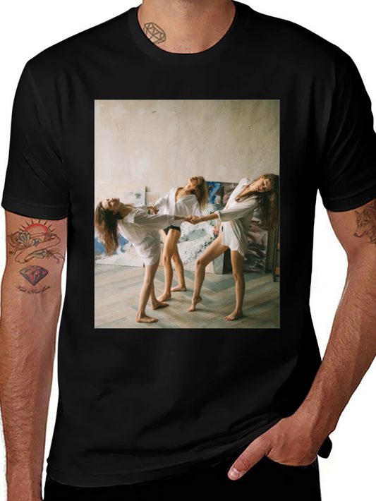 Unique Graphic T-Shirt - Women Dancing Design