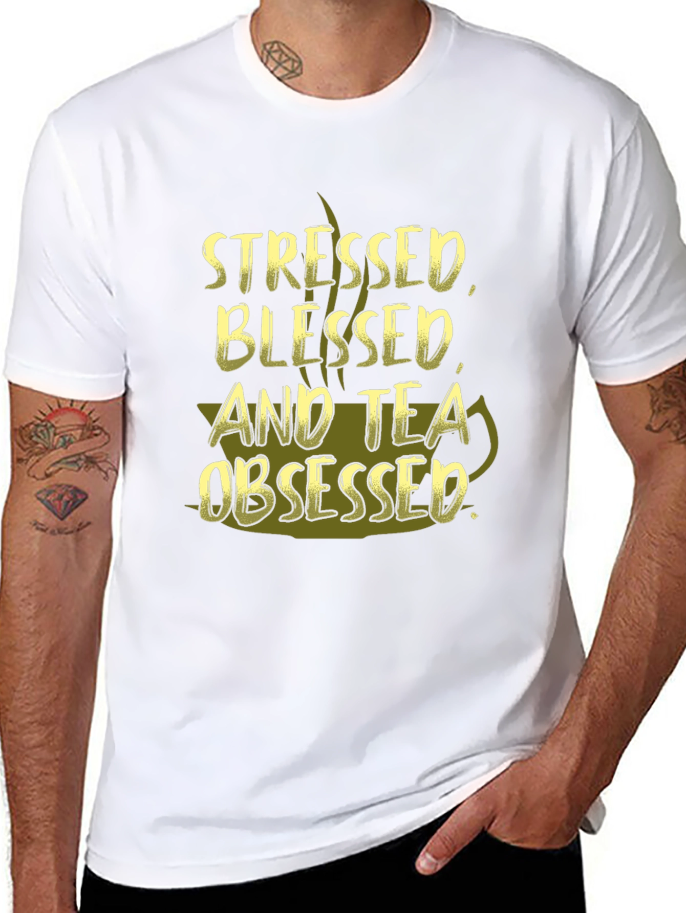 Stressed Blessed and Tea Obsessed Graphic T-Shirt