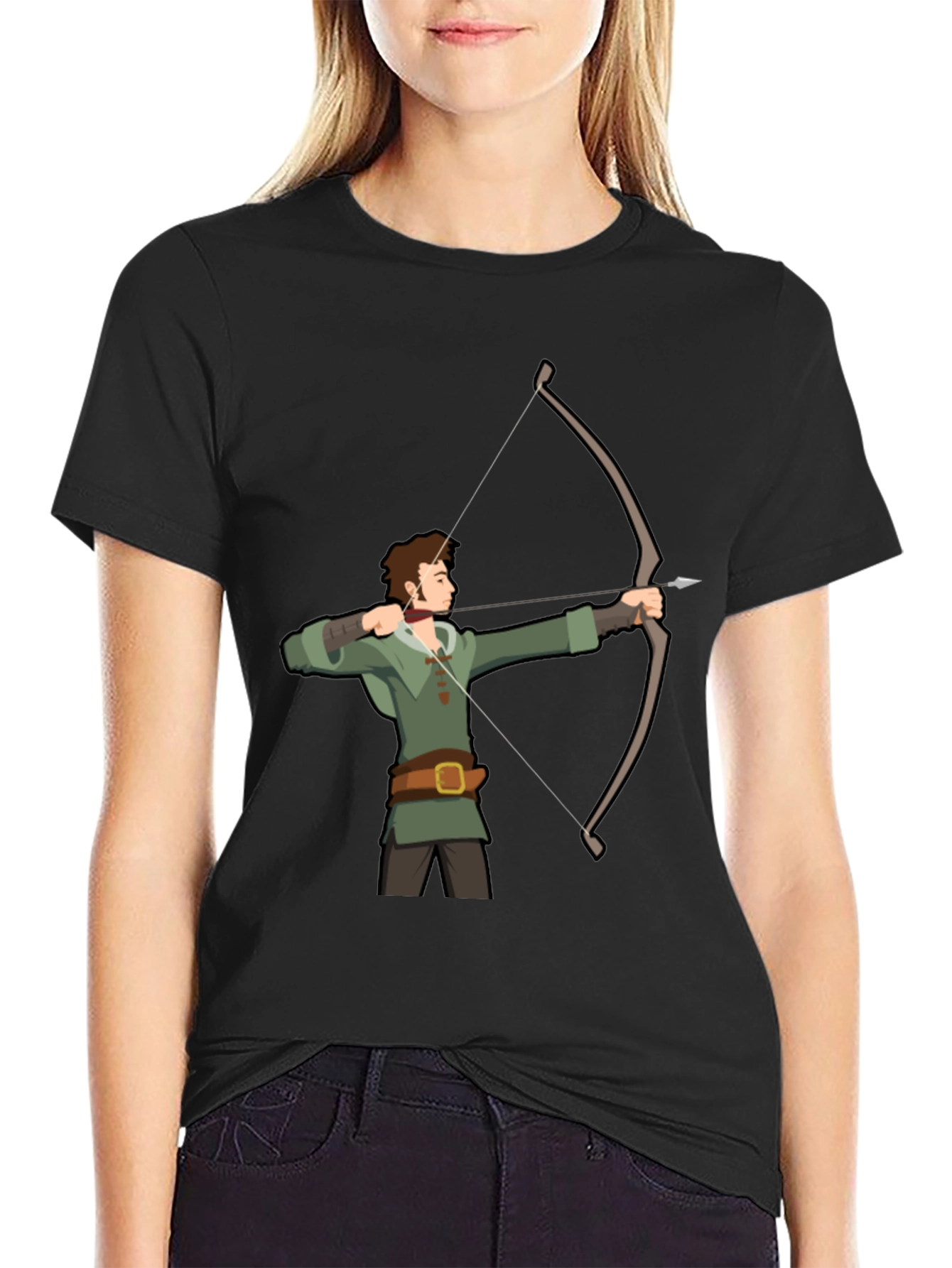 Archer Graphic T-Shirt - Black Cotton Tee