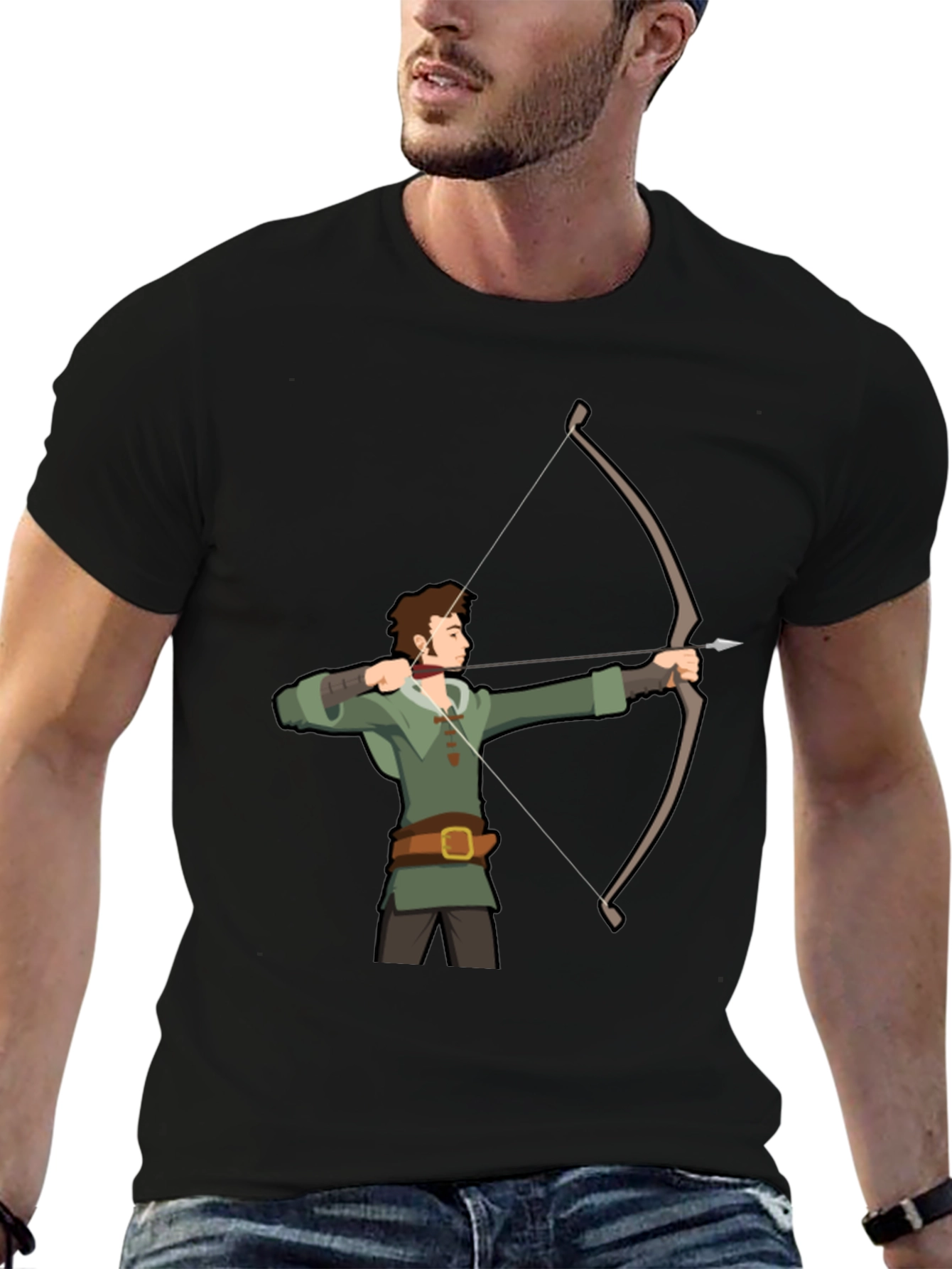 Archer Graphic T-Shirt - Black Cotton Tee