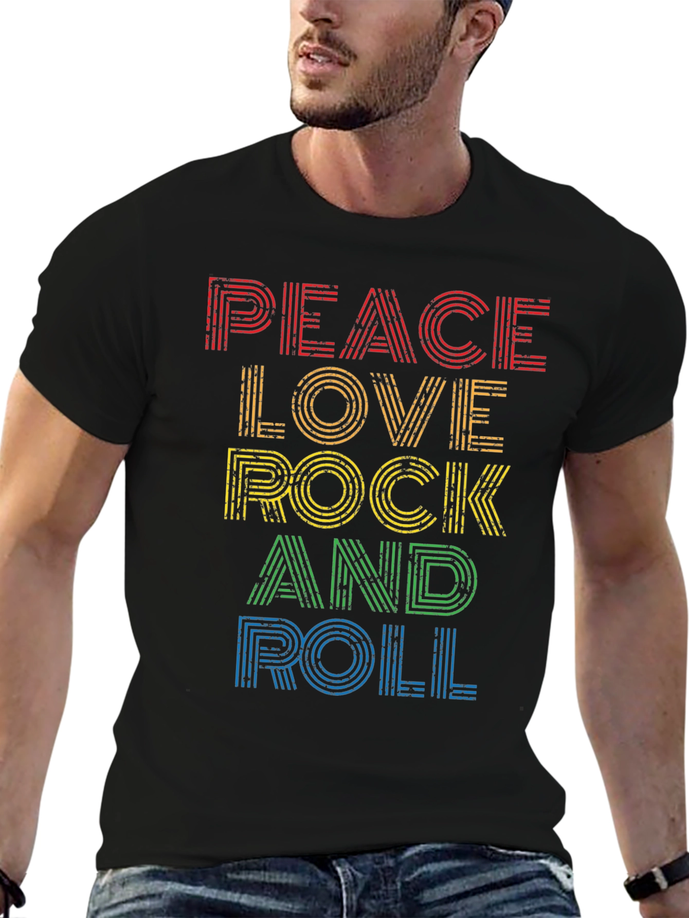 Peace Love Rock and Roll Graphic Tee