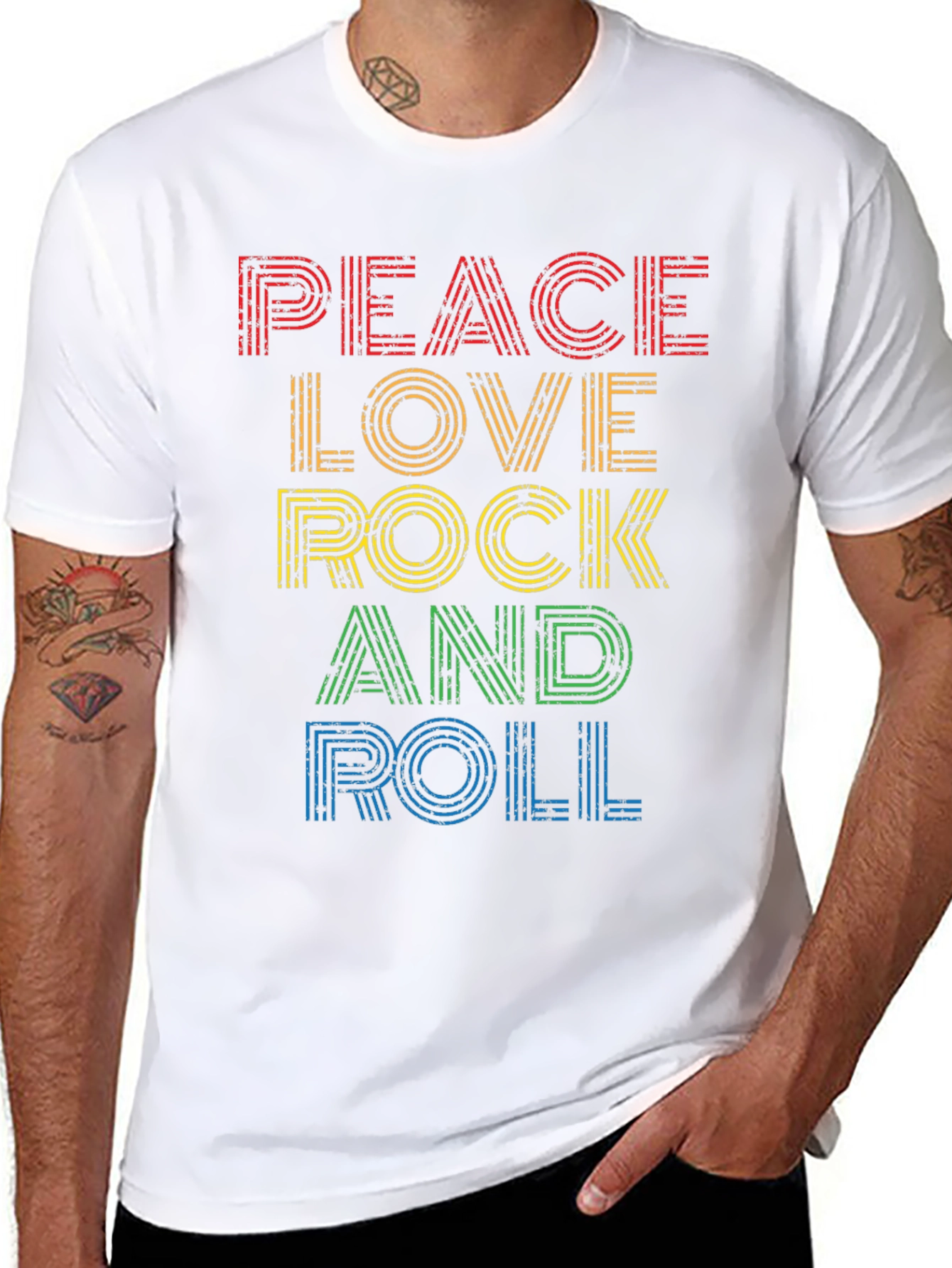 Peace Love Rock and Roll Graphic Tee