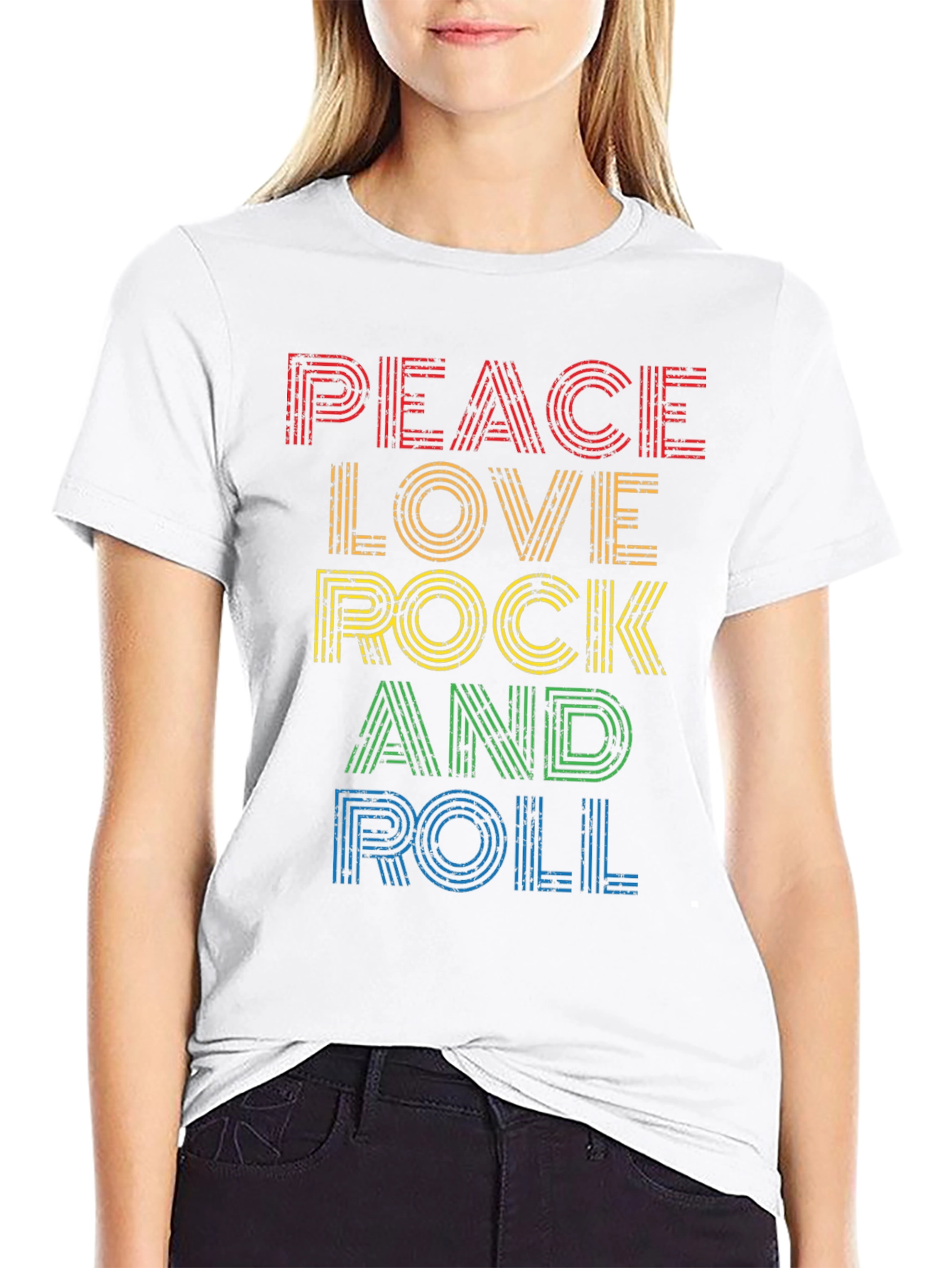Peace Love Rock and Roll Graphic Tee