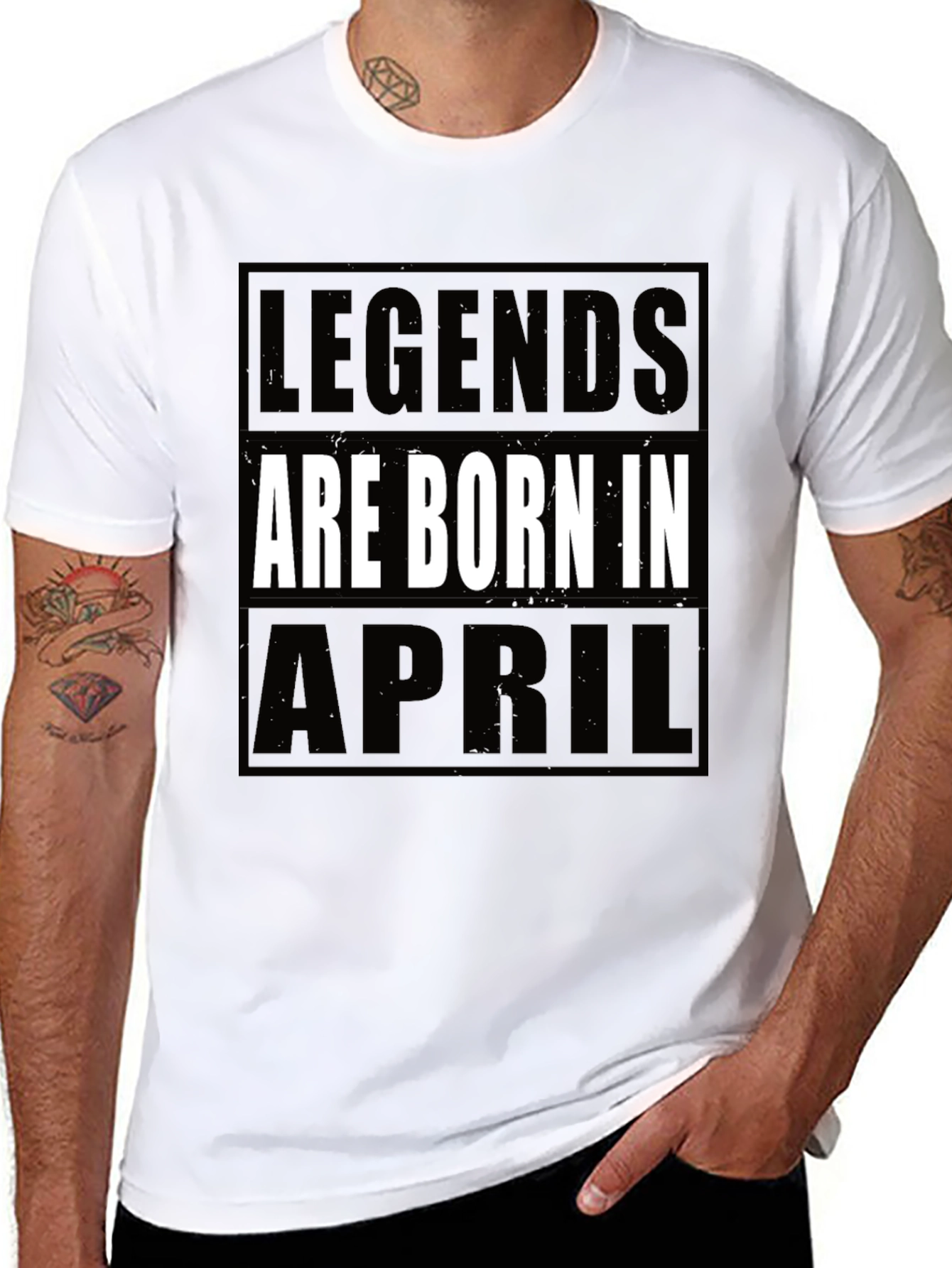 Legends Born in April T-Shirt - Black