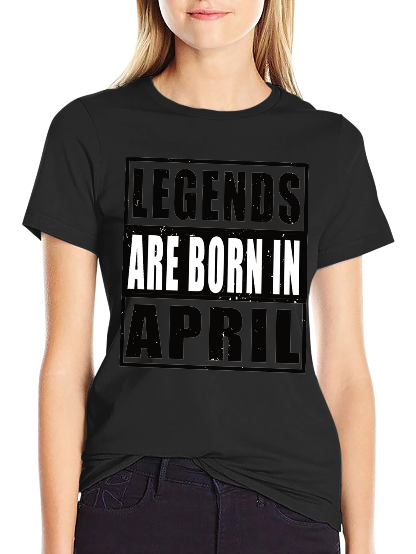 Legends Born in April T-Shirt - Black