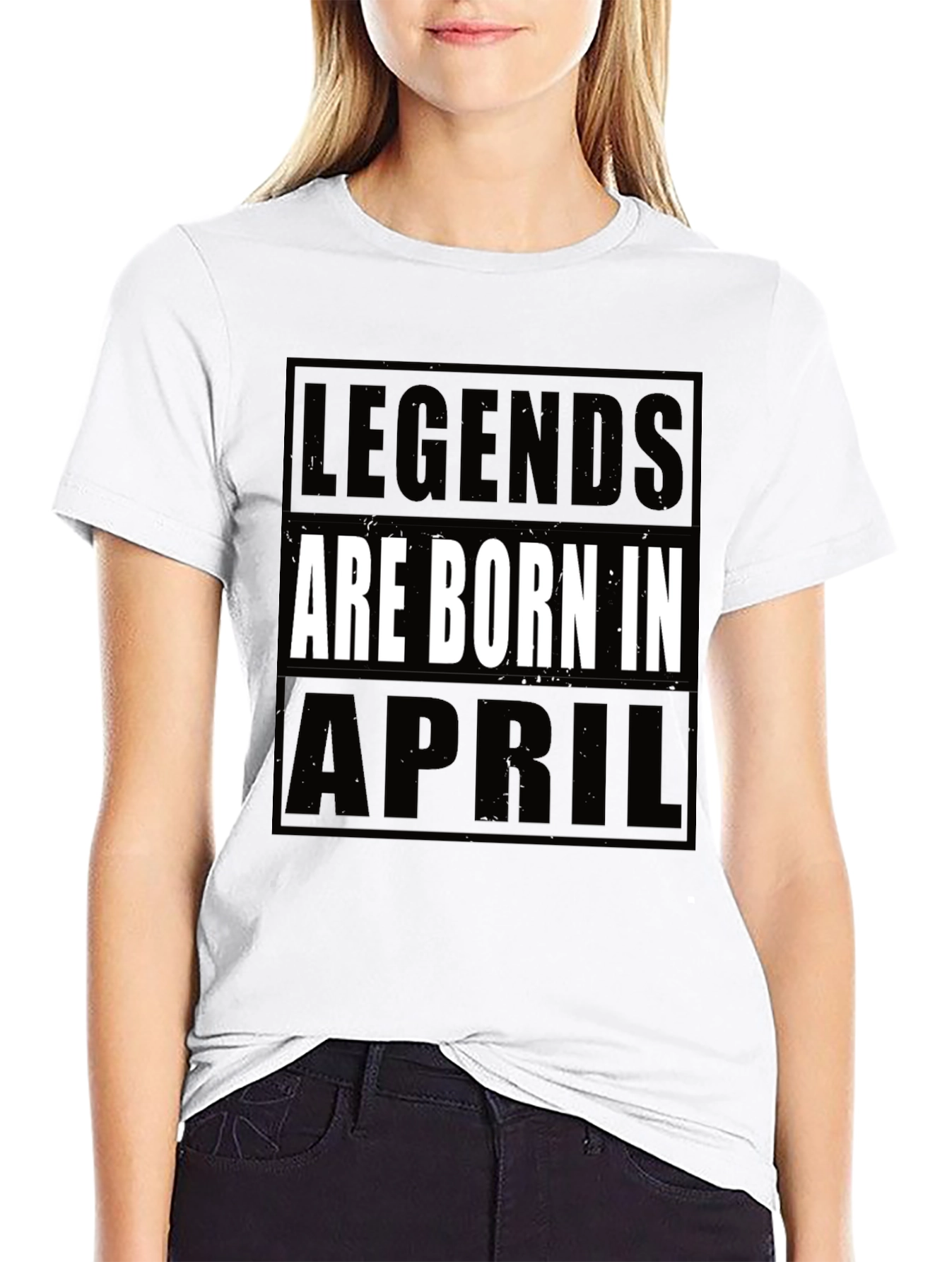 Legends Born in April T-Shirt - Black