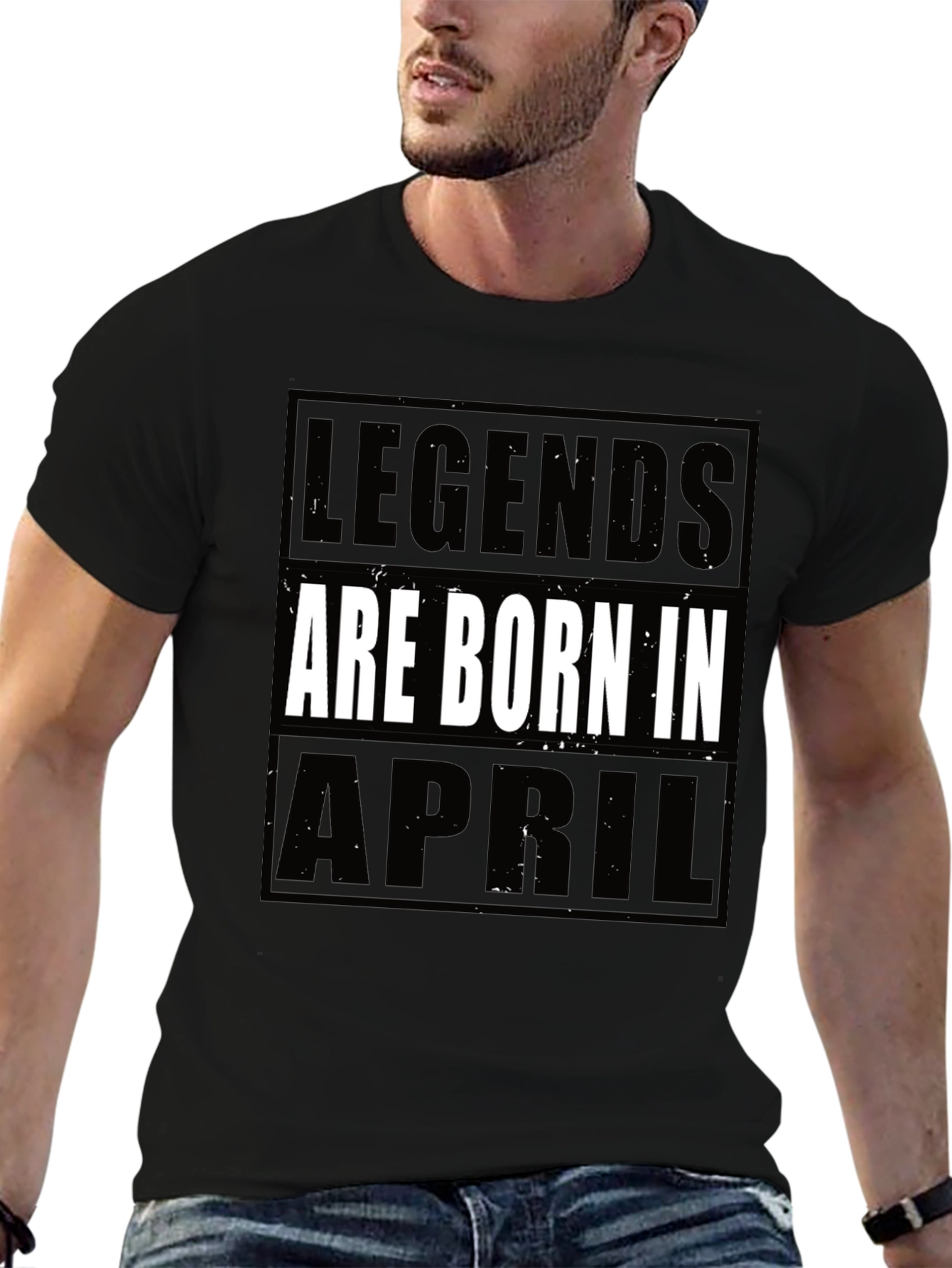 Legends Born in April T-Shirt - Black