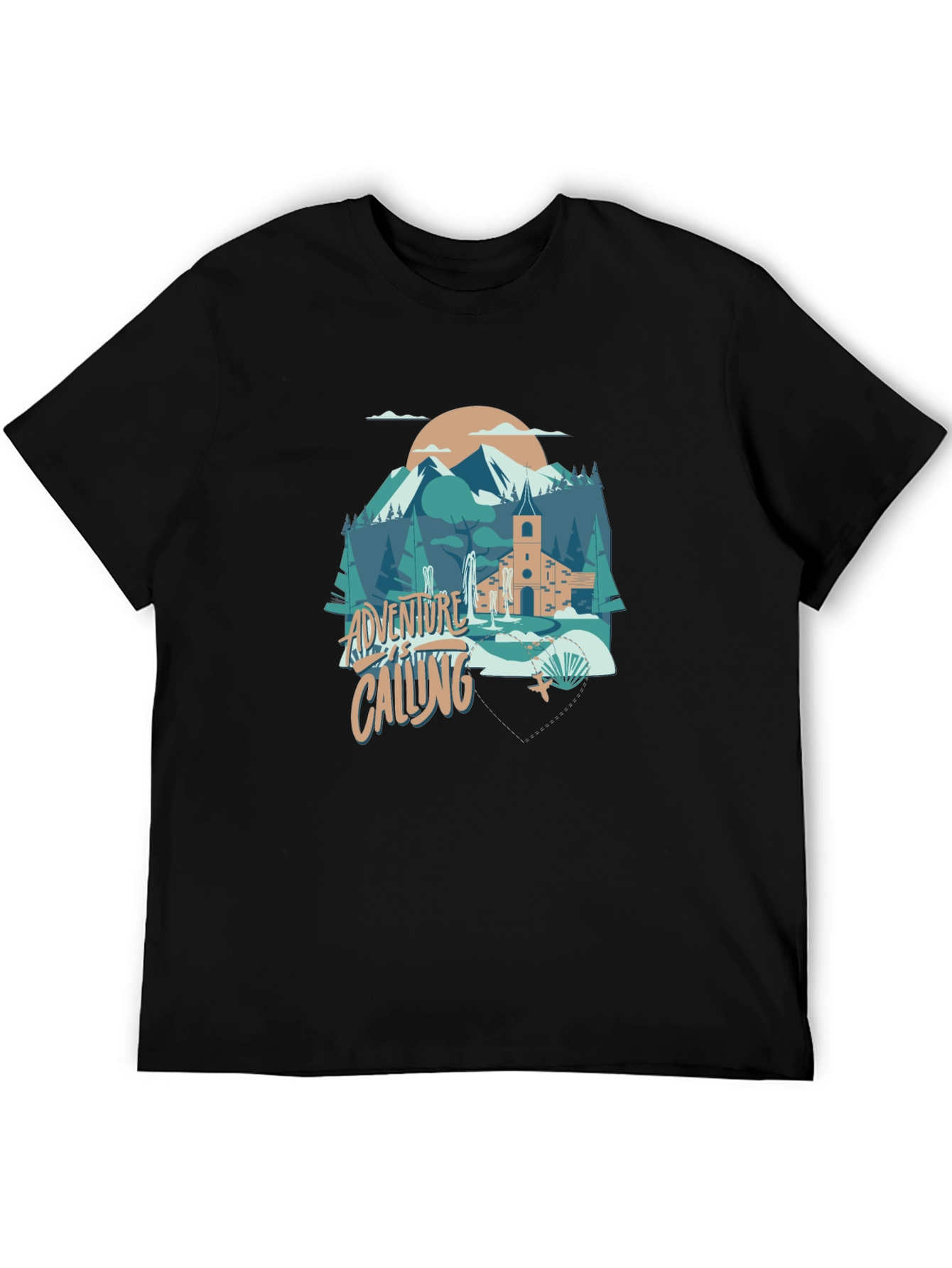 Adventure Calling Graphic Tee - Black