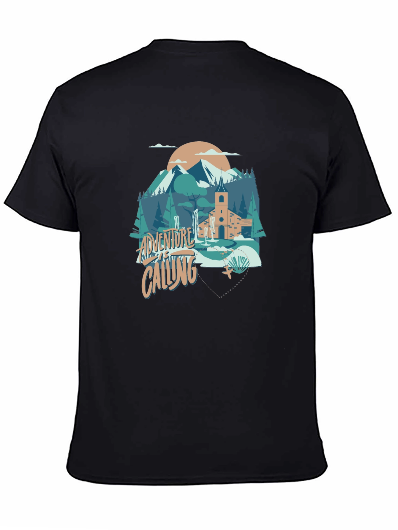 Adventure Calling Graphic Tee - Black