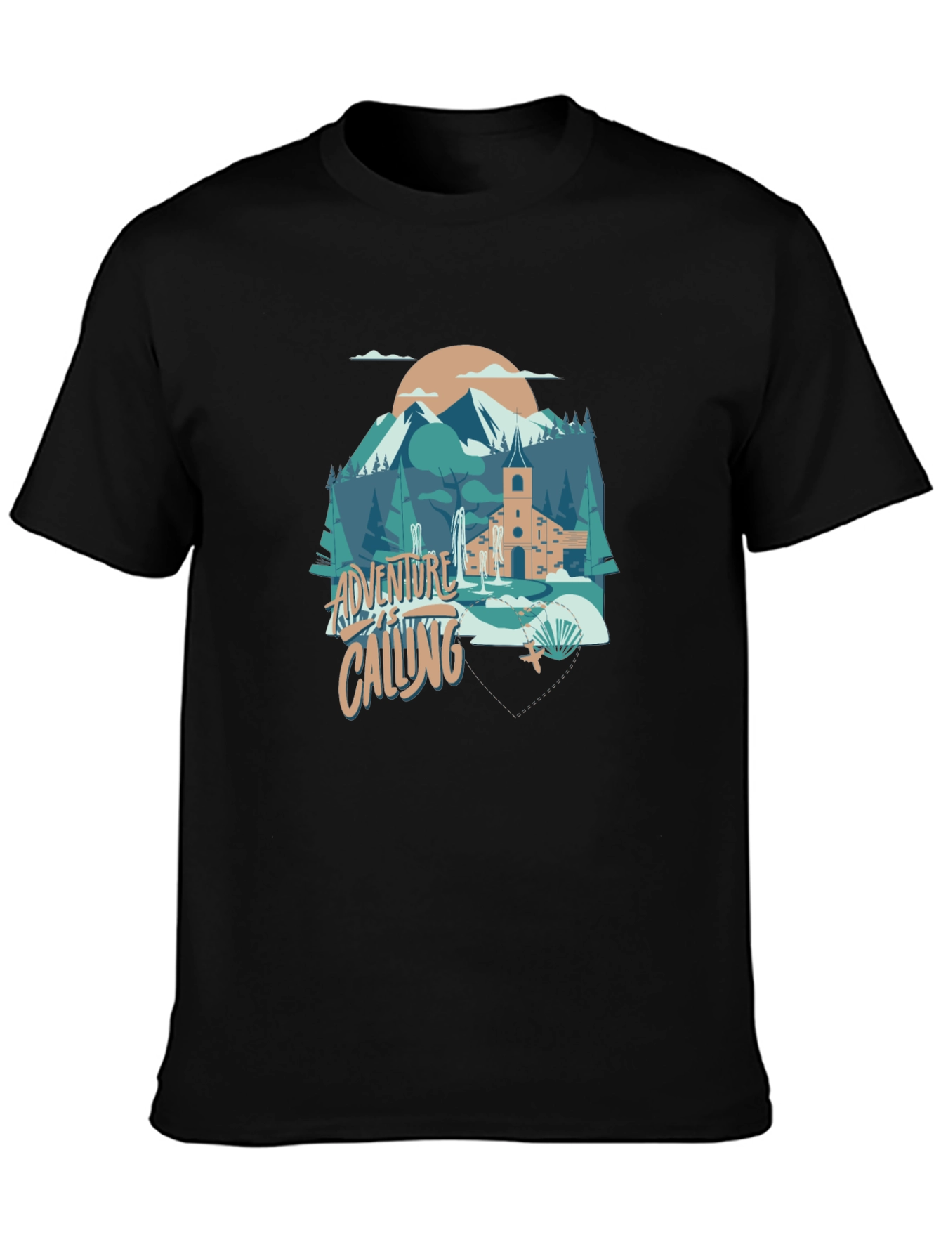 Adventure Calling Graphic Tee - Black