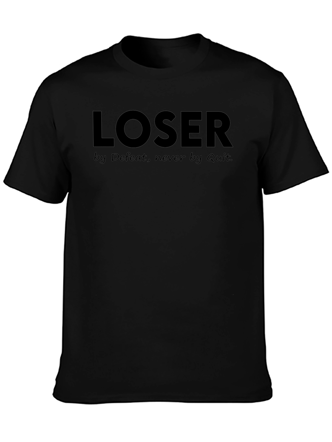 Loser by Defeat Mens Black Graphic T-Shirt