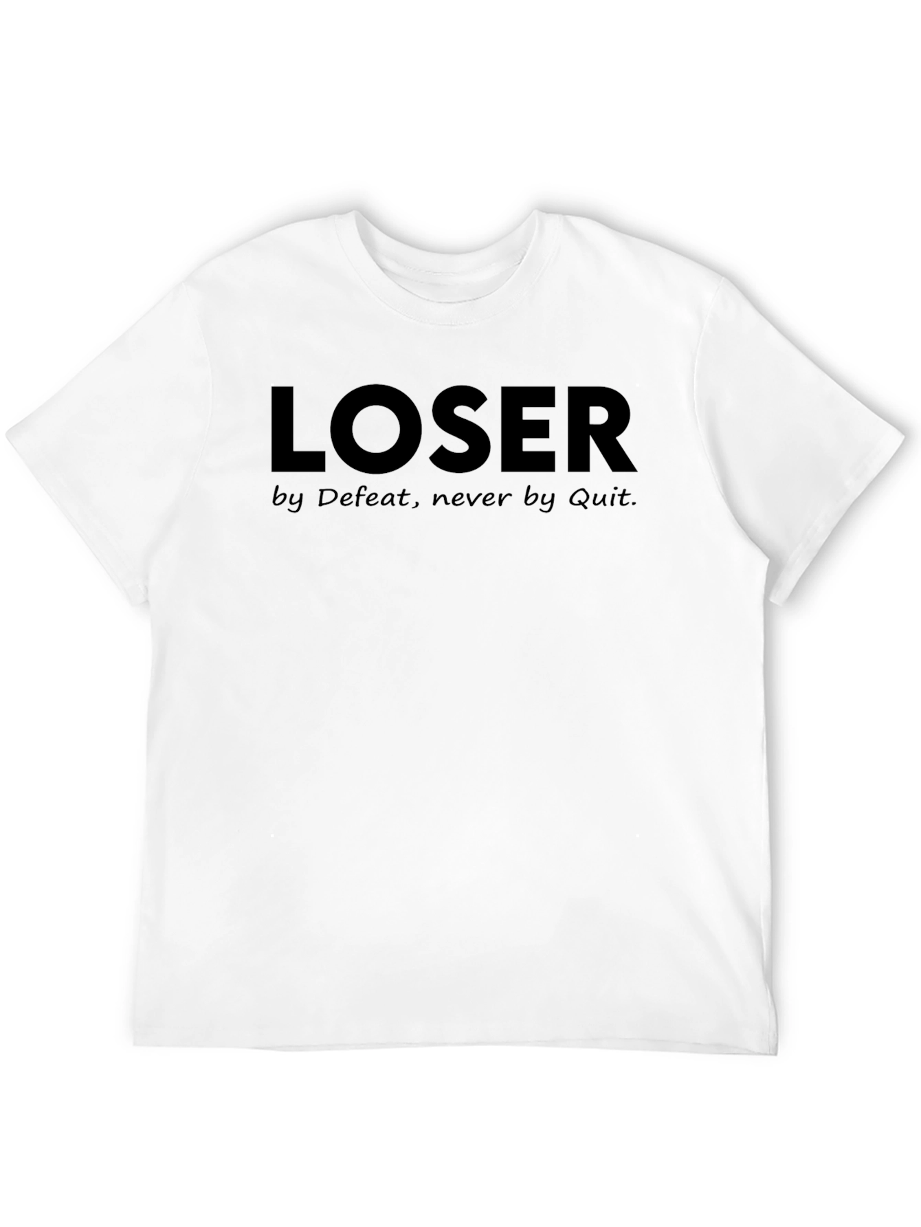Loser by Defeat Mens Black Graphic T-Shirt