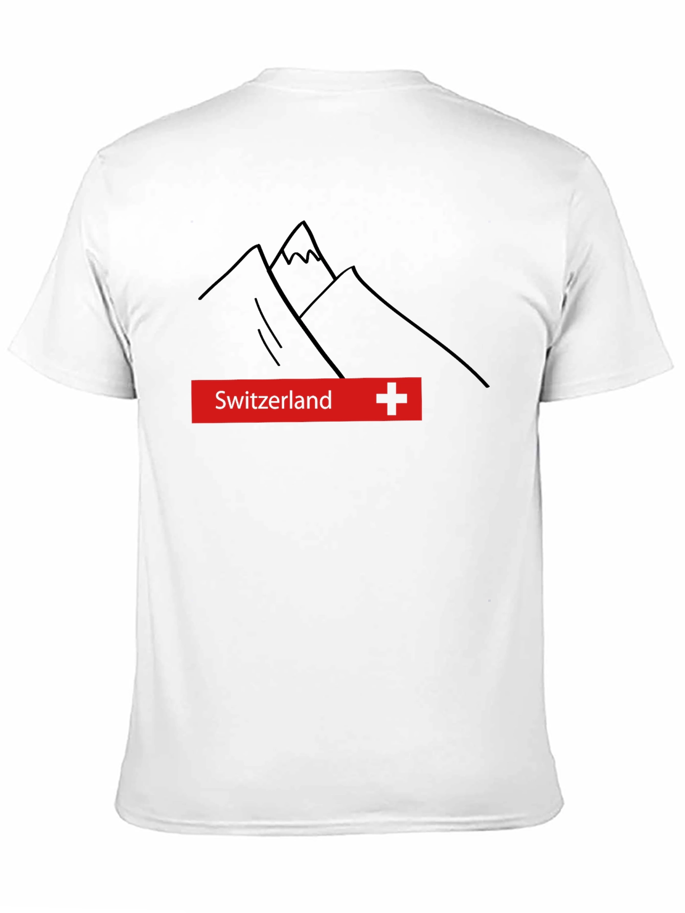 Switzerland Mountain Graphic Tee - Black Cotton T-Shirt