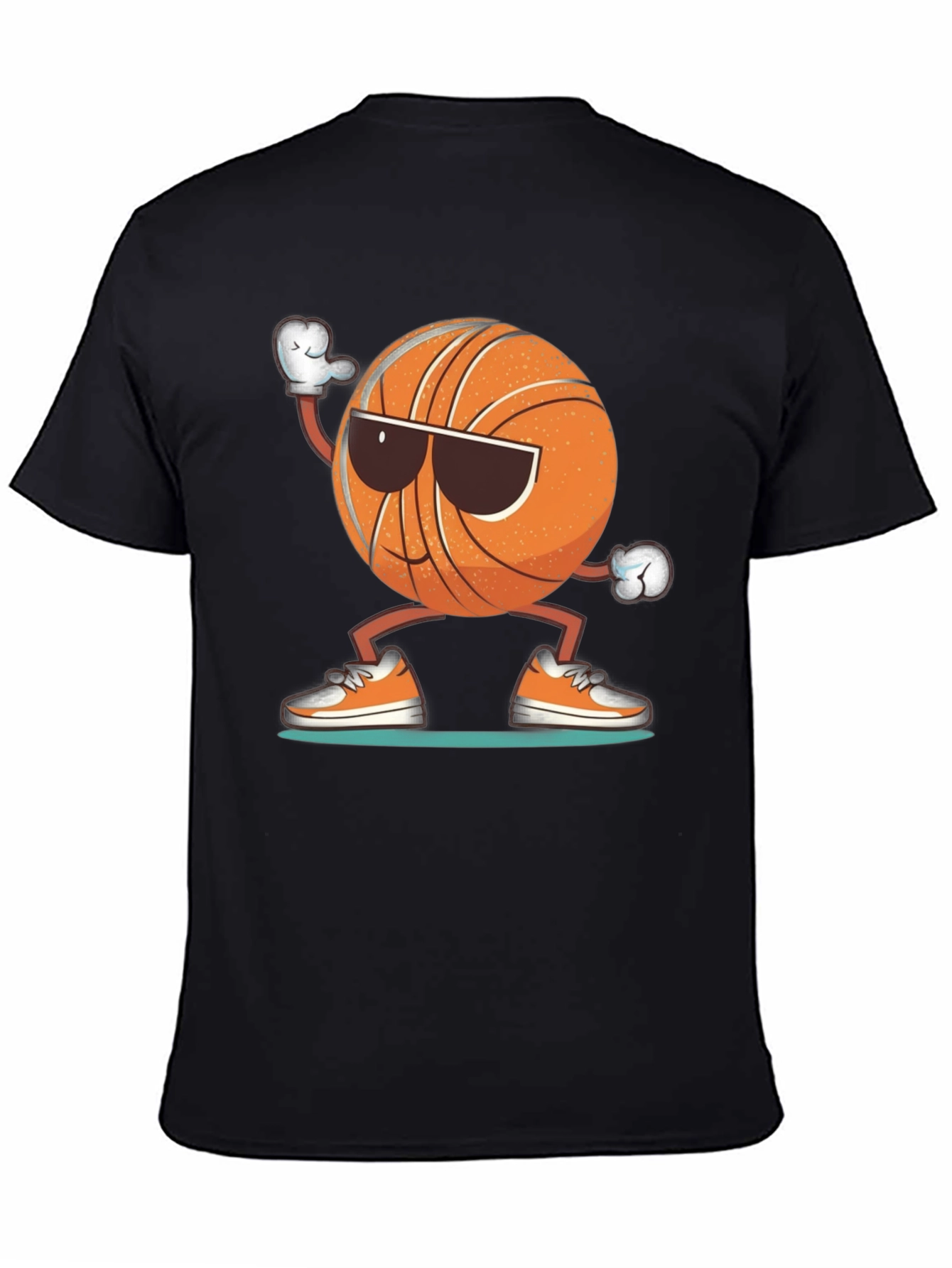 Cool Basketball Graphic Tee - Black Cotton Blend