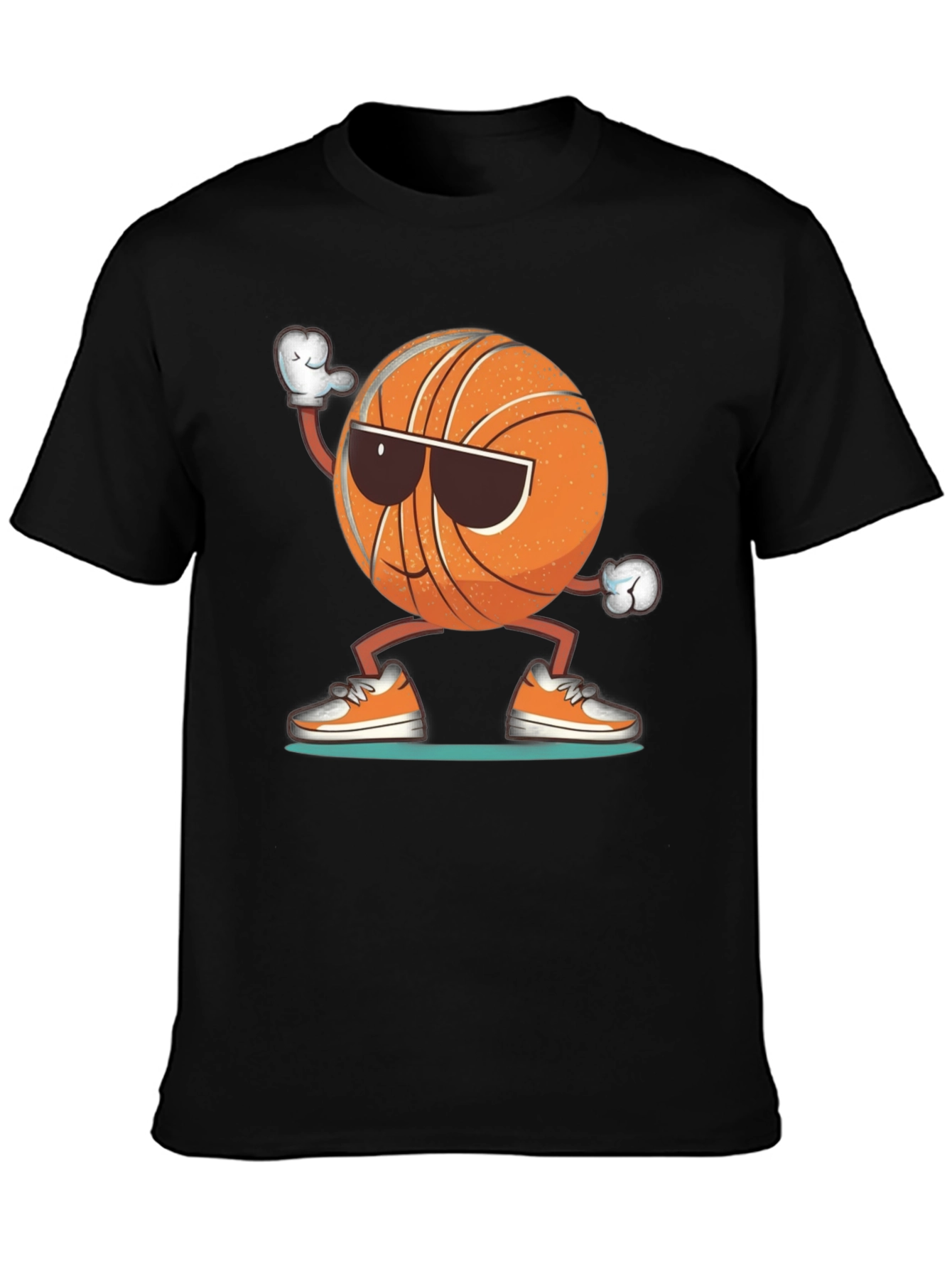 Cool Basketball Graphic Tee - Black Cotton Blend