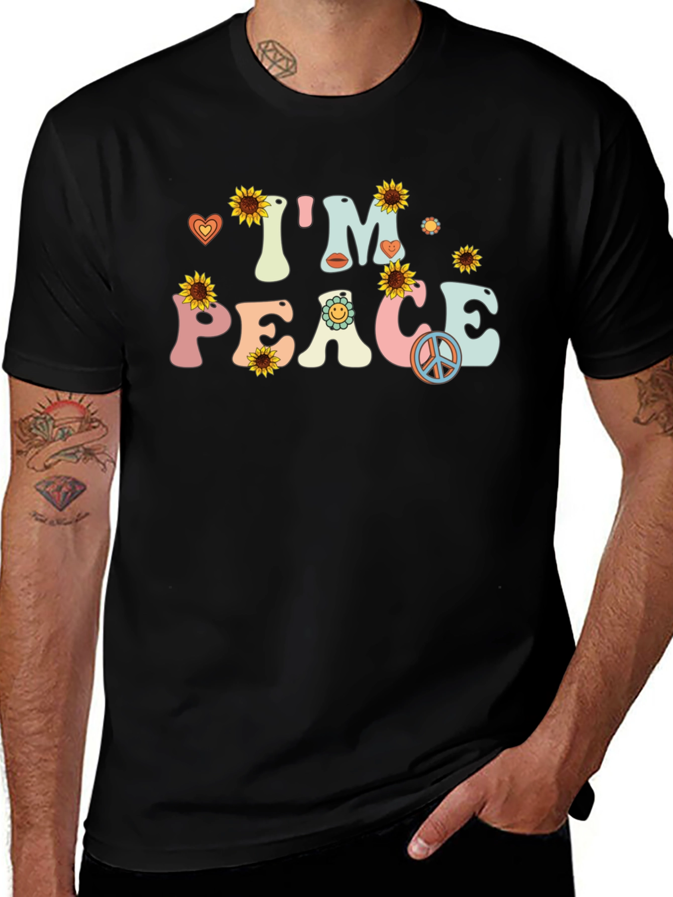 Im Peace Sunflower Graphic T-Shirt