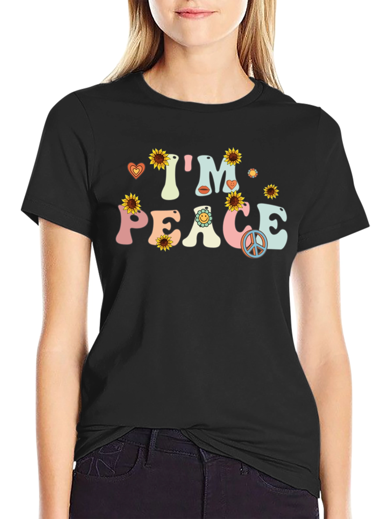Im Peace Sunflower Graphic T-Shirt