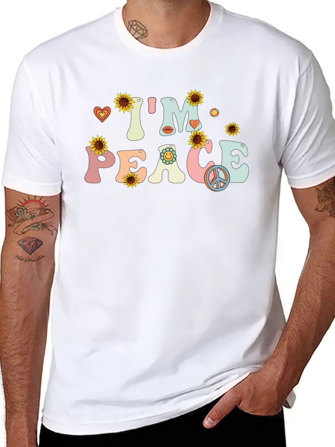 Im Peace Sunflower Graphic T-Shirt