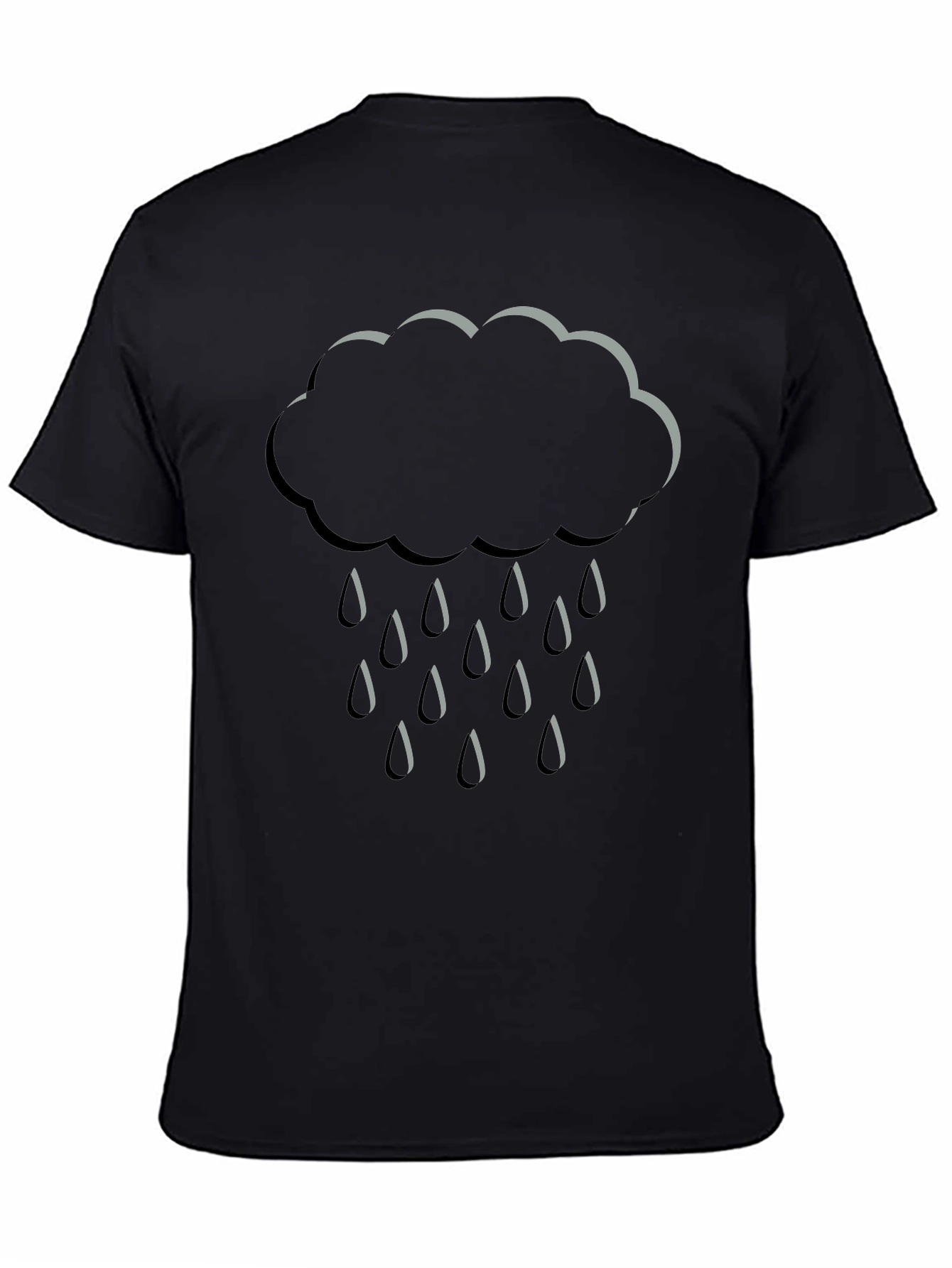 Rain Cloud Graphic Black T-Shirt