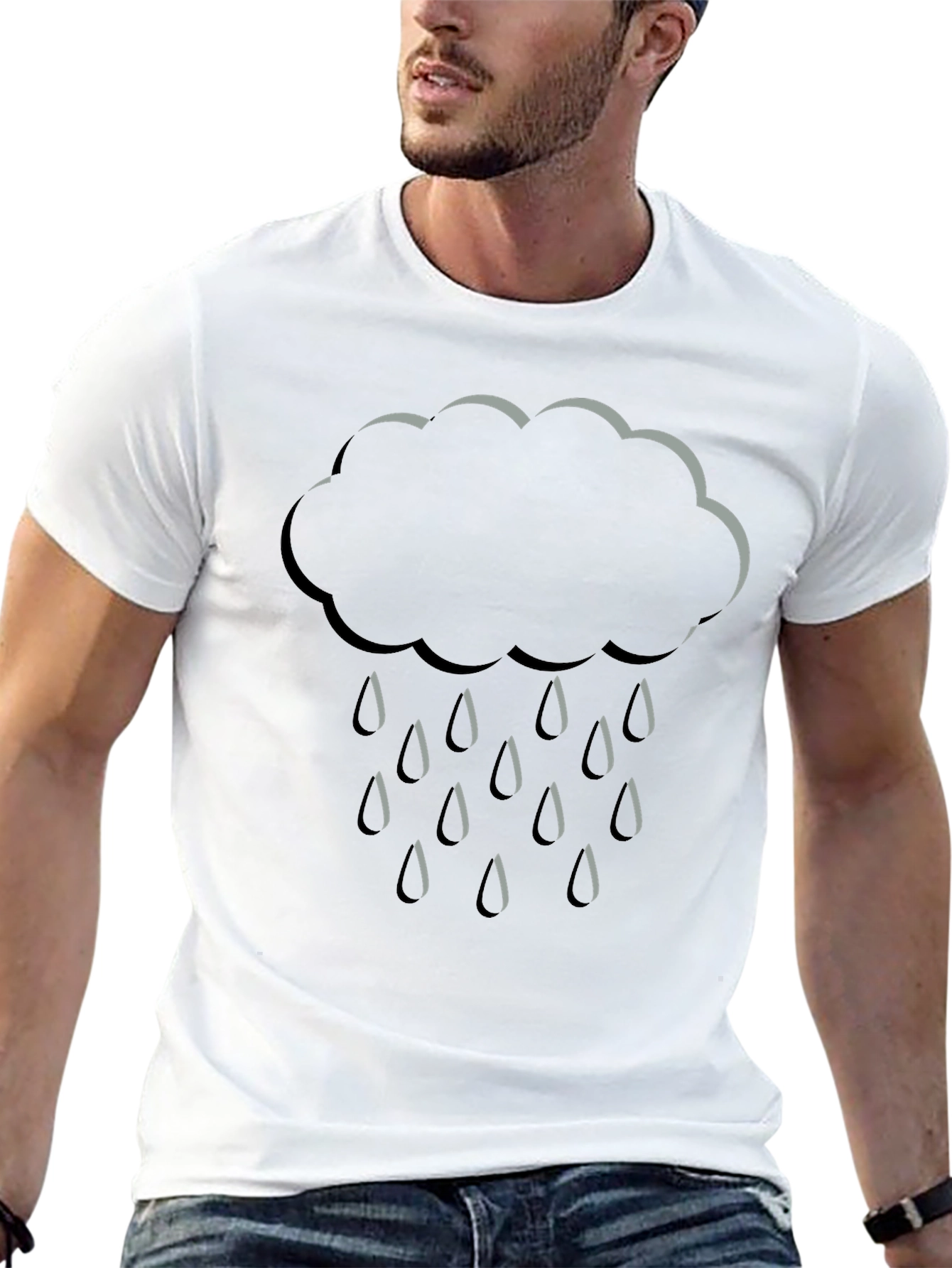 Rain Cloud Graphic Black T-Shirt