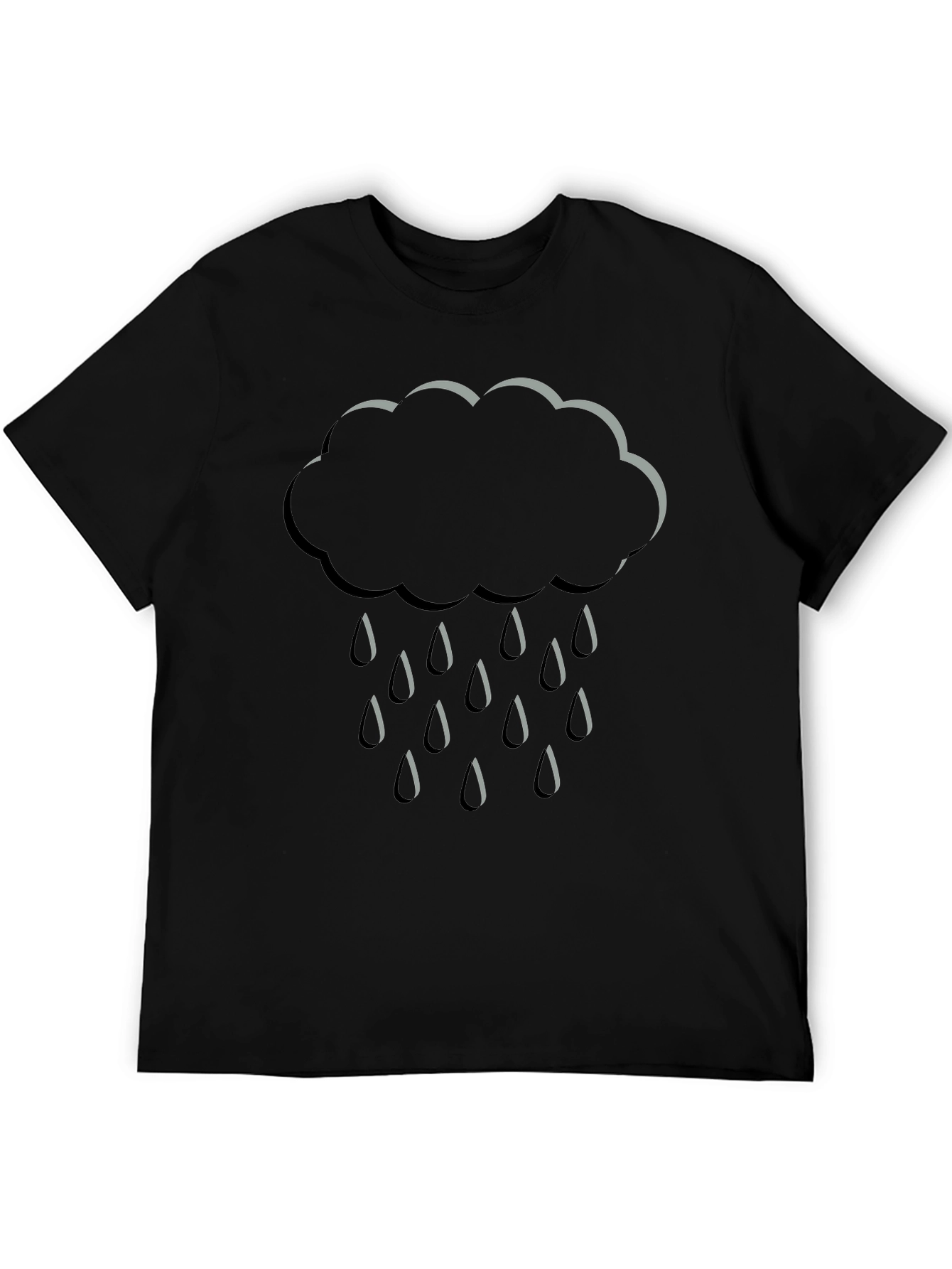 Rain Cloud Graphic Black T-Shirt