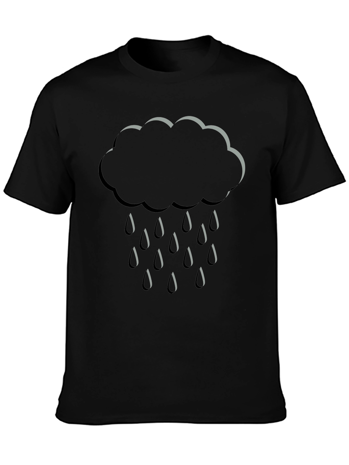 Rain Cloud Graphic Black T-Shirt