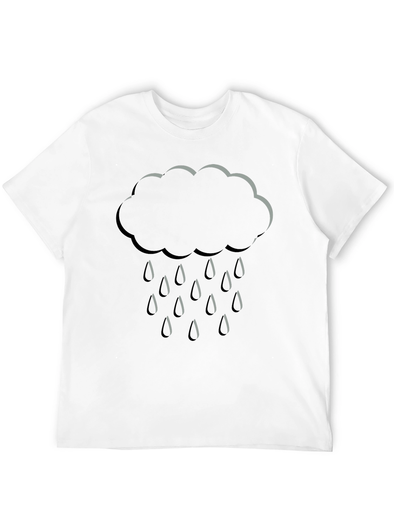 Rain Cloud Graphic Black T-Shirt