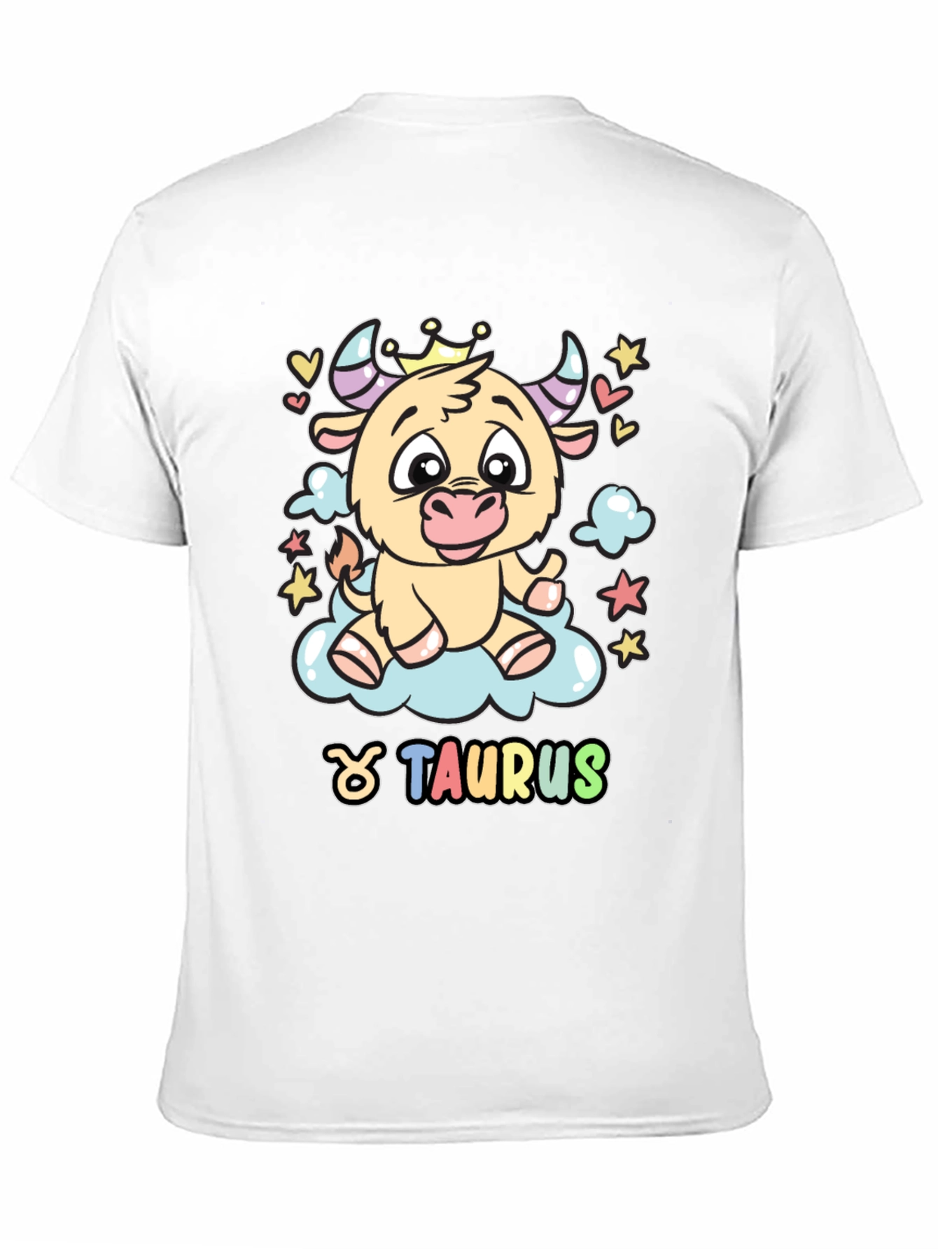 Taurus Zodiac Sign Cartoon Bull Black T-Shirt