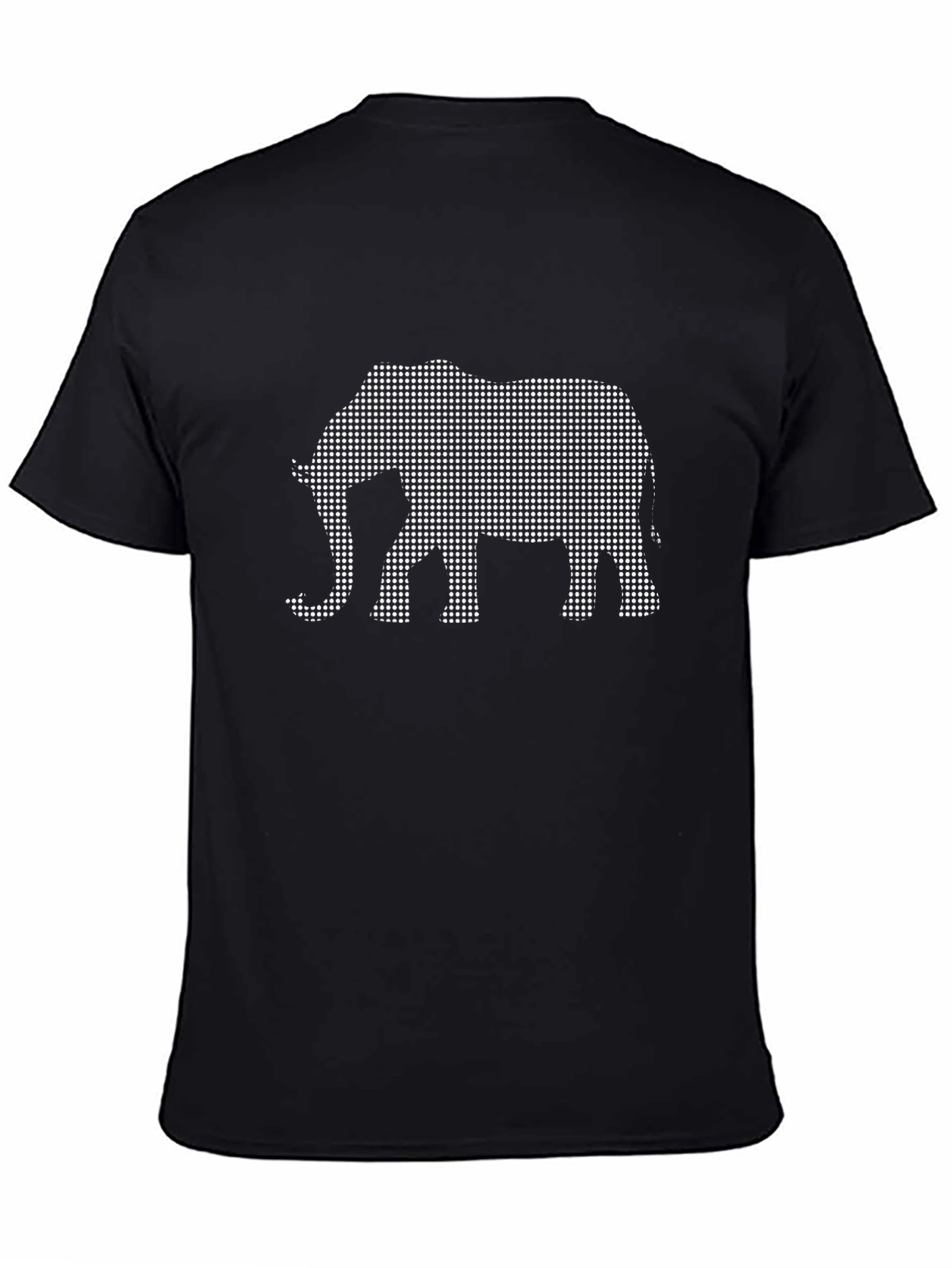 Elephant Dot Art Black T-Shirt - Modern Graphic Tee
