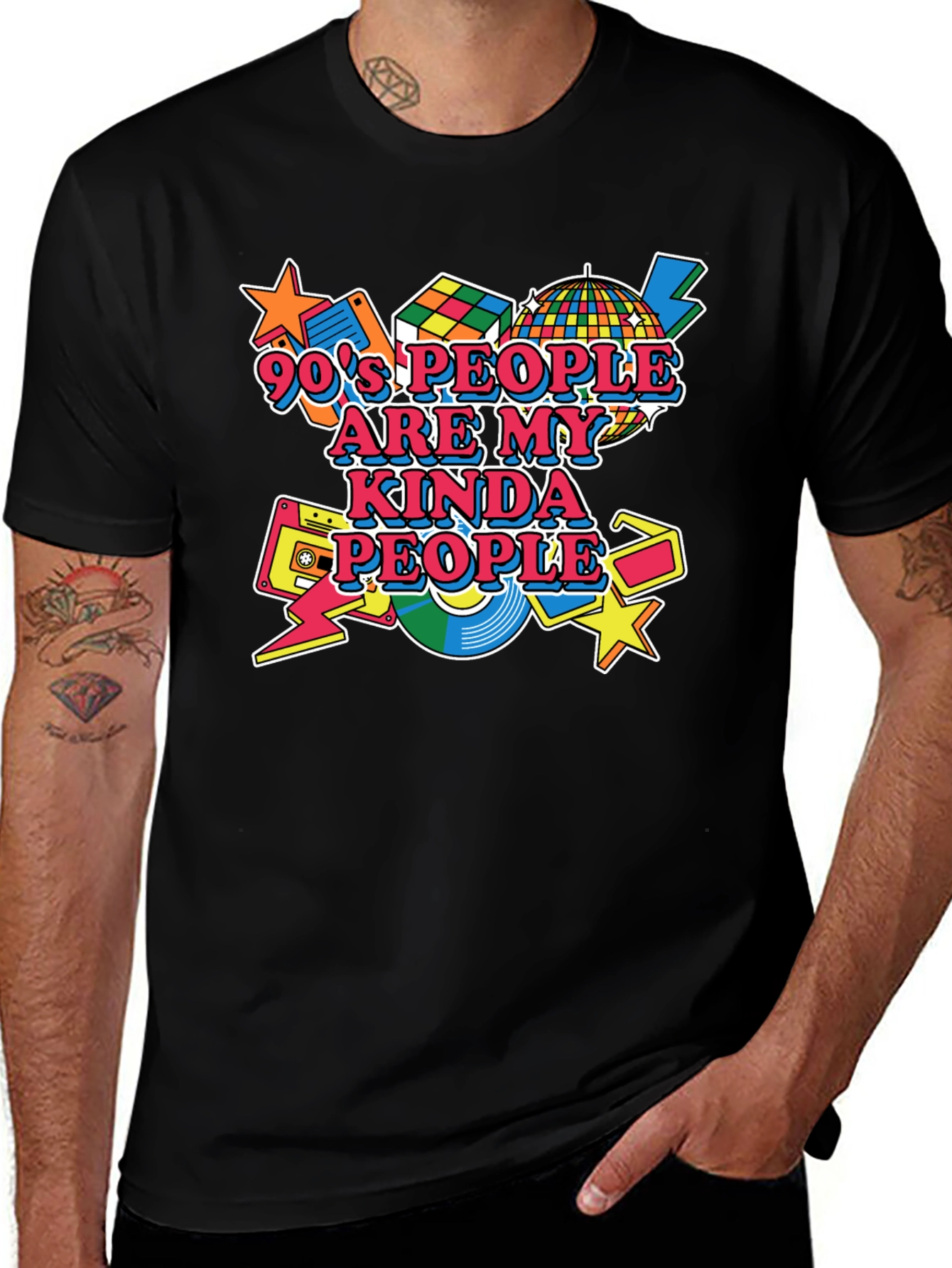90s Kind of People Black T-Shirt