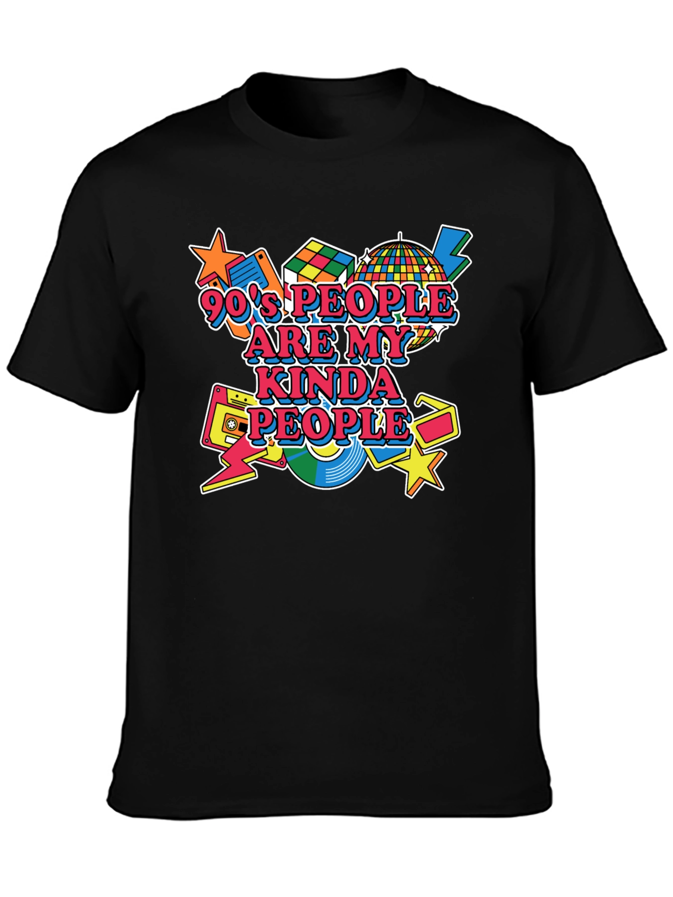 90s Kind of People Black T-Shirt