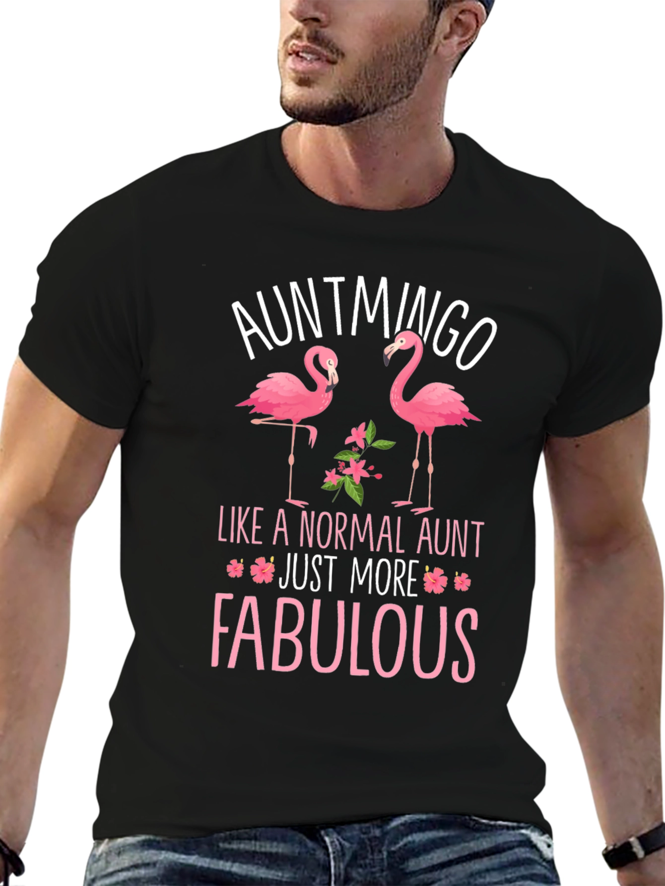 Auntmingo Flamingo Graphic T-Shirt - Fabulous Aunt Tee