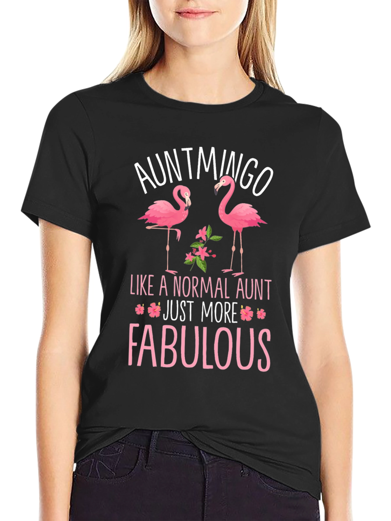 Auntmingo Flamingo Graphic T-Shirt - Fabulous Aunt Tee