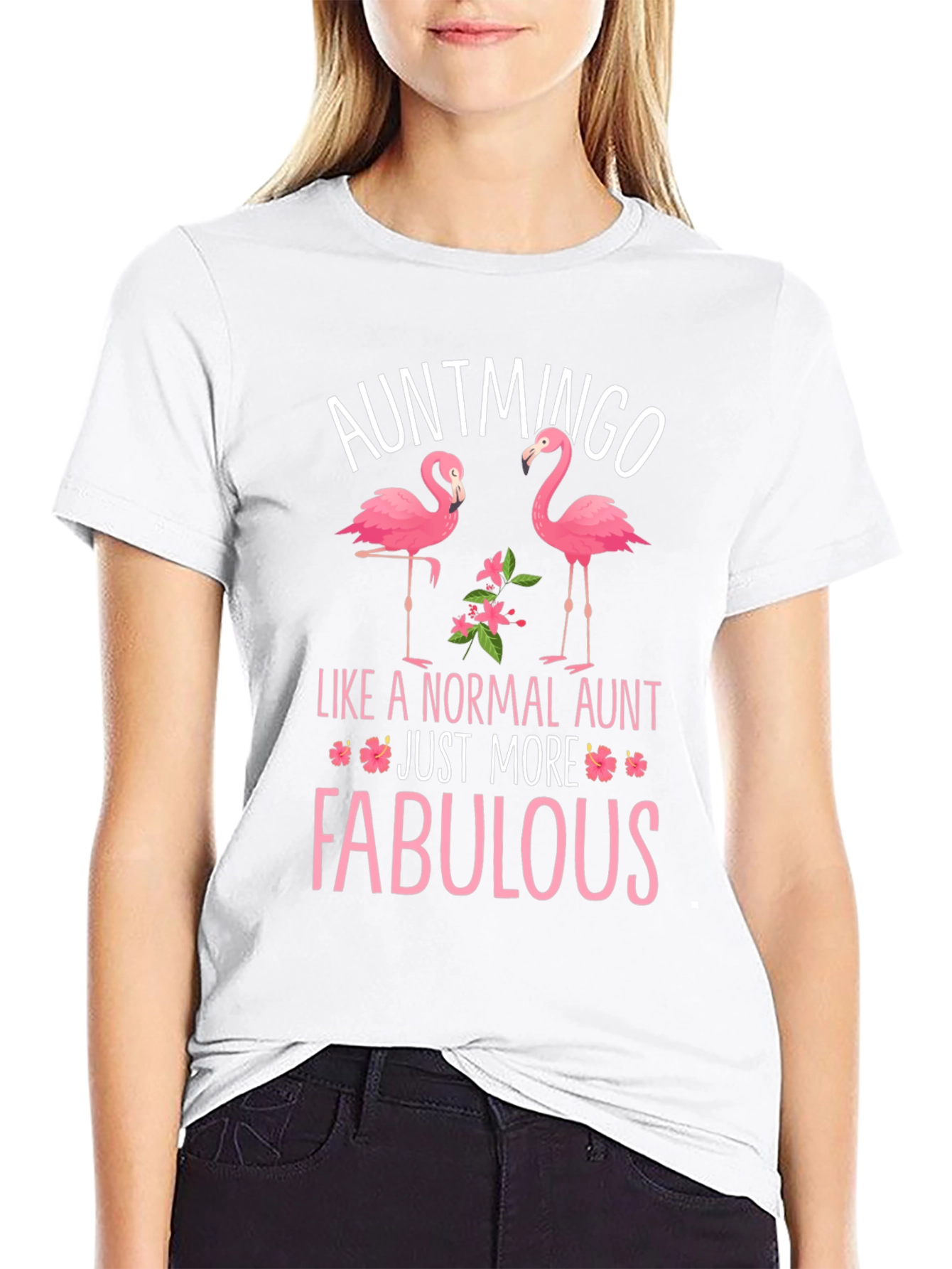 Auntmingo Flamingo Graphic T-Shirt - Fabulous Aunt Tee