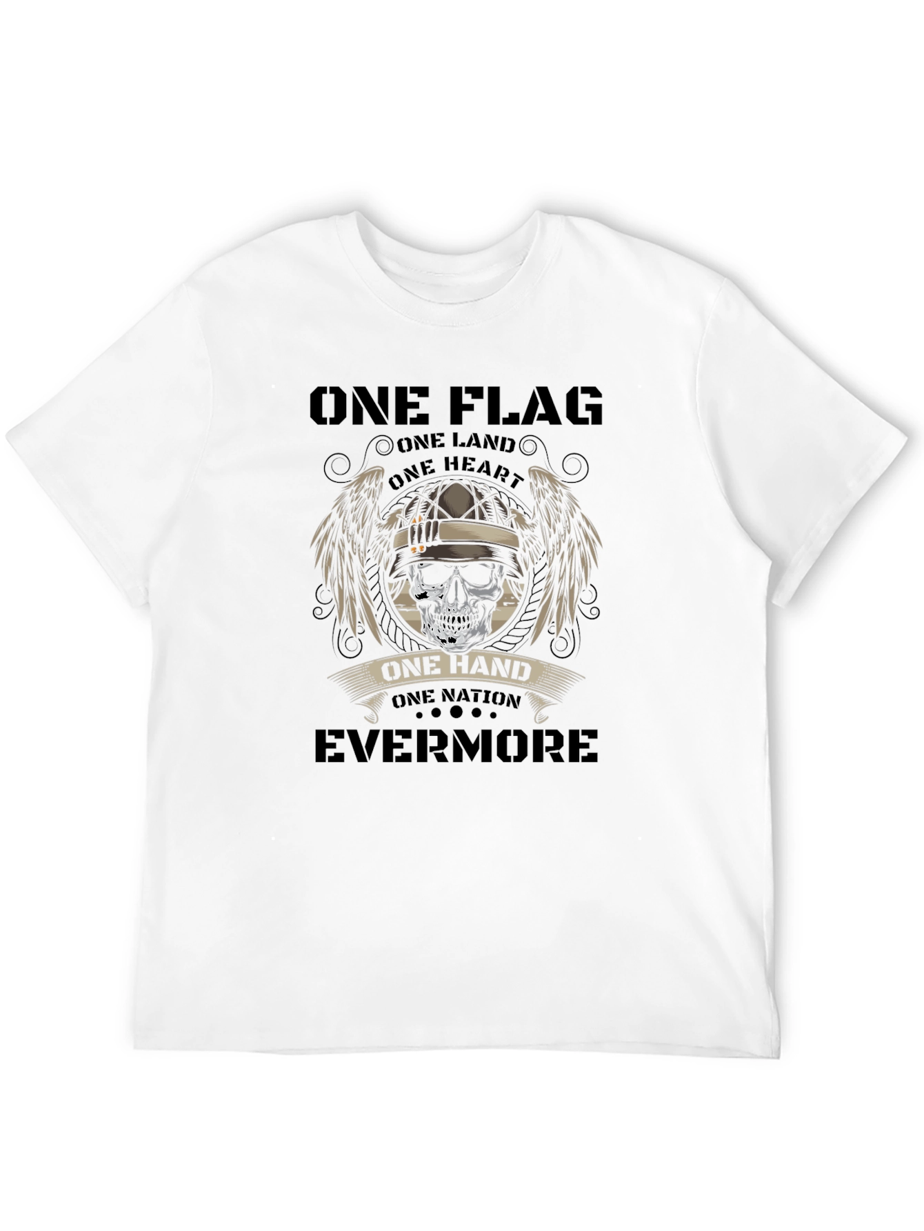 One Flag Skull Graphic Tee - Black