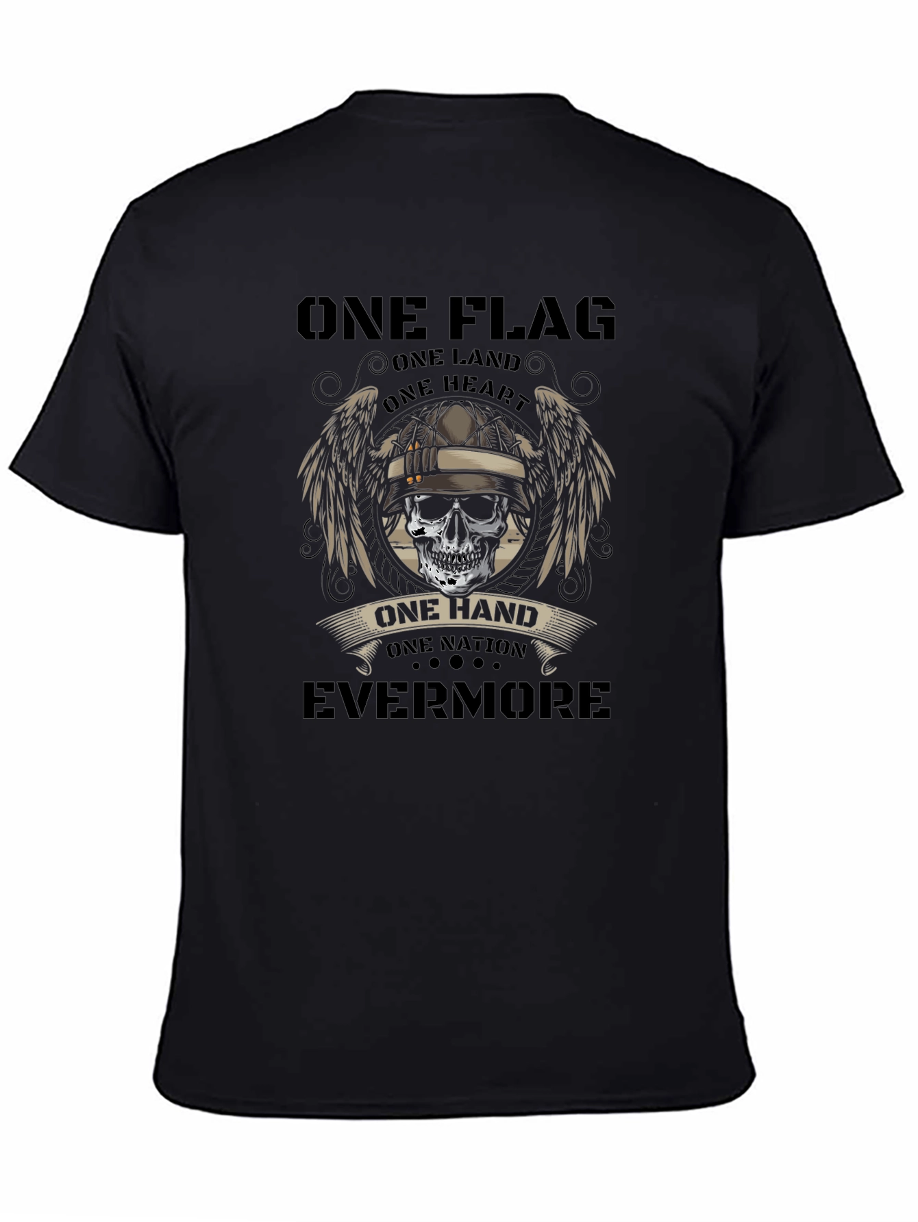 One Flag Skull Graphic Tee - Black