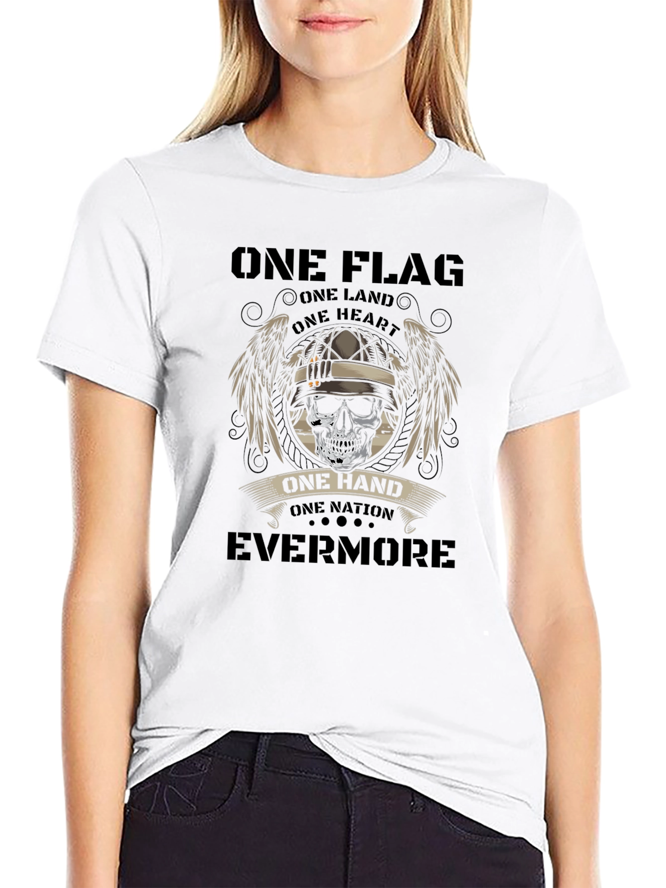 One Flag Skull Graphic Tee - Black
