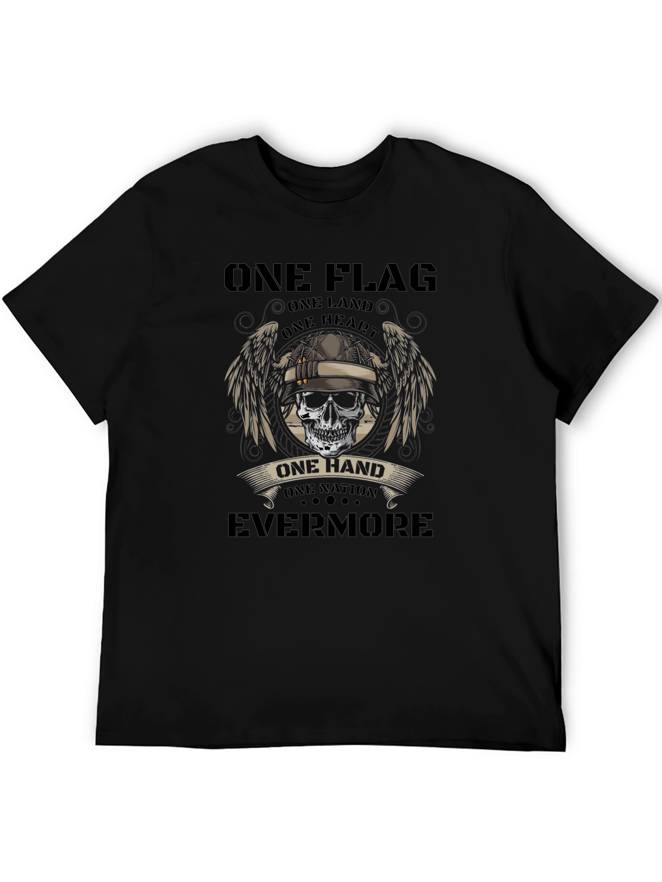 One Flag Skull Graphic Tee - Black