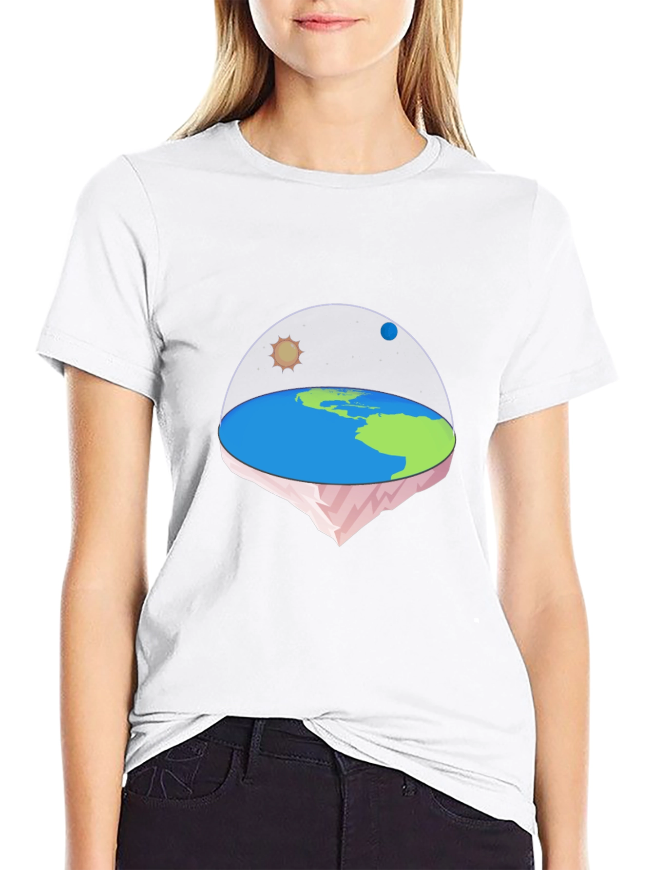 Flat Earth Graphic Tee - Novelty Conspiracy T-Shirt