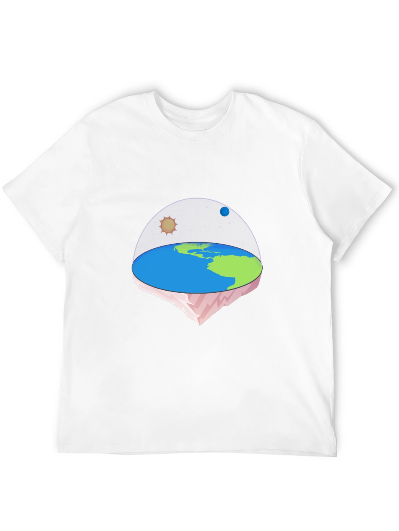 Flat Earth Graphic Tee - Novelty Conspiracy T-Shirt