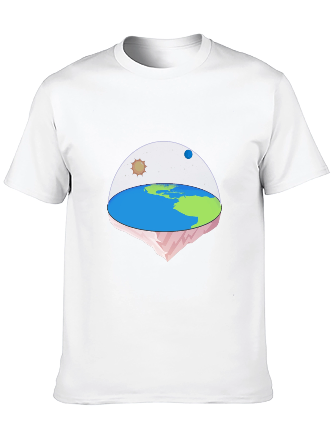 Flat Earth Graphic Tee - Novelty Conspiracy T-Shirt