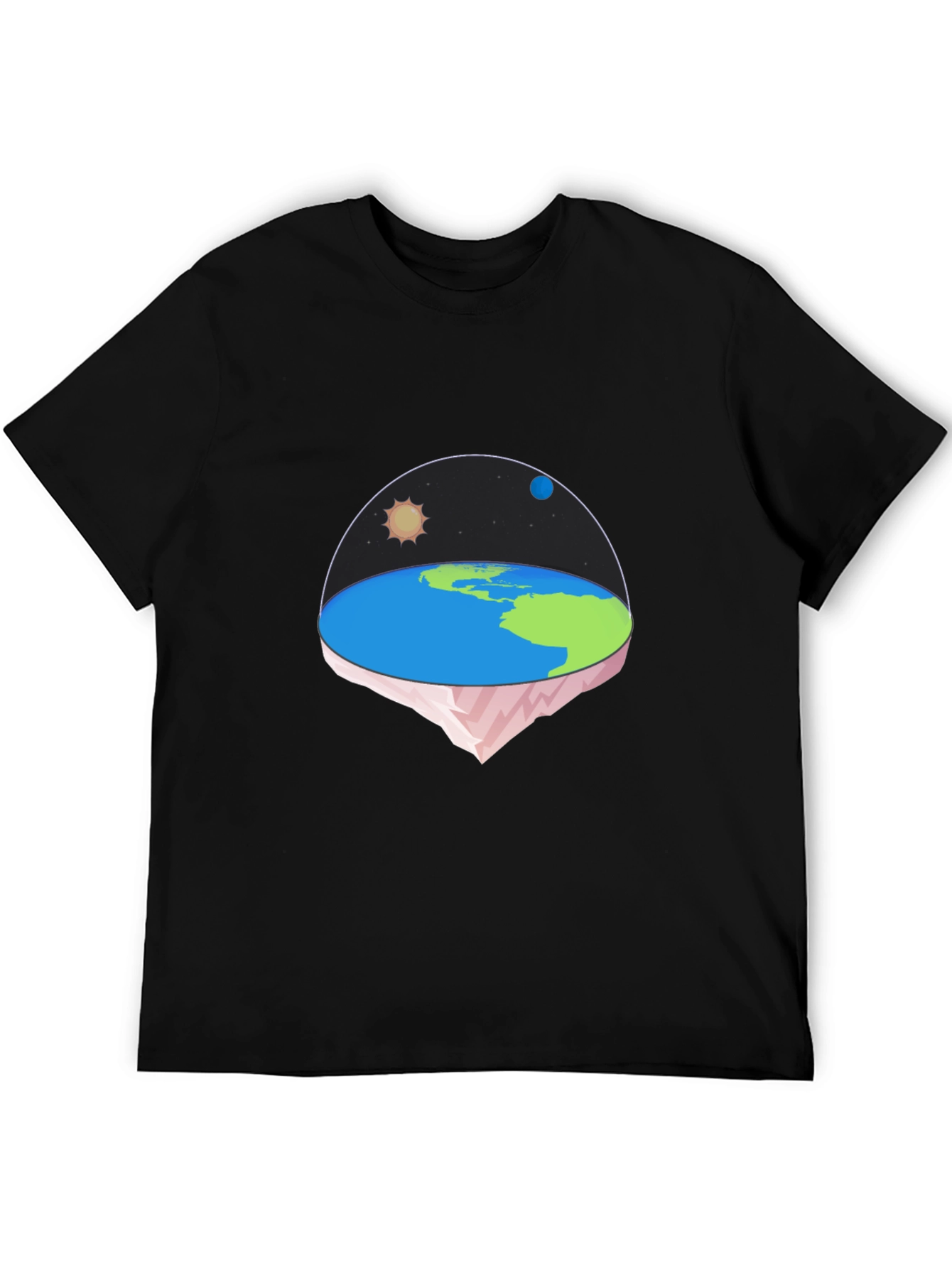 Flat Earth Graphic Tee - Novelty Conspiracy T-Shirt