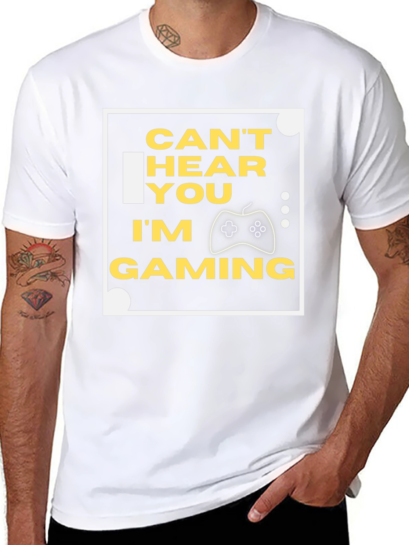 Cant Hear You Im Gaming Black T-Shirt