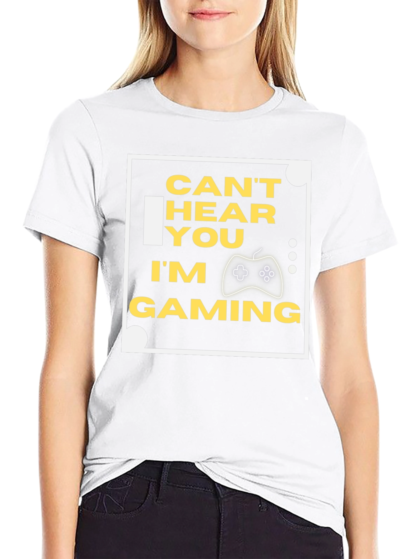 Cant Hear You Im Gaming Black T-Shirt