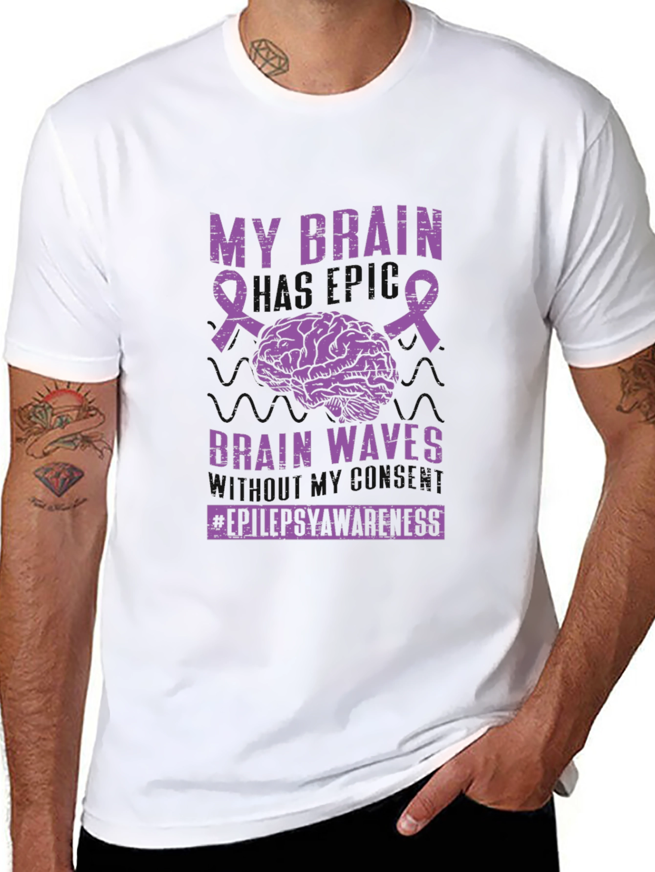 Epilepsy Awareness T-Shirt - My Brain Brain Waves
