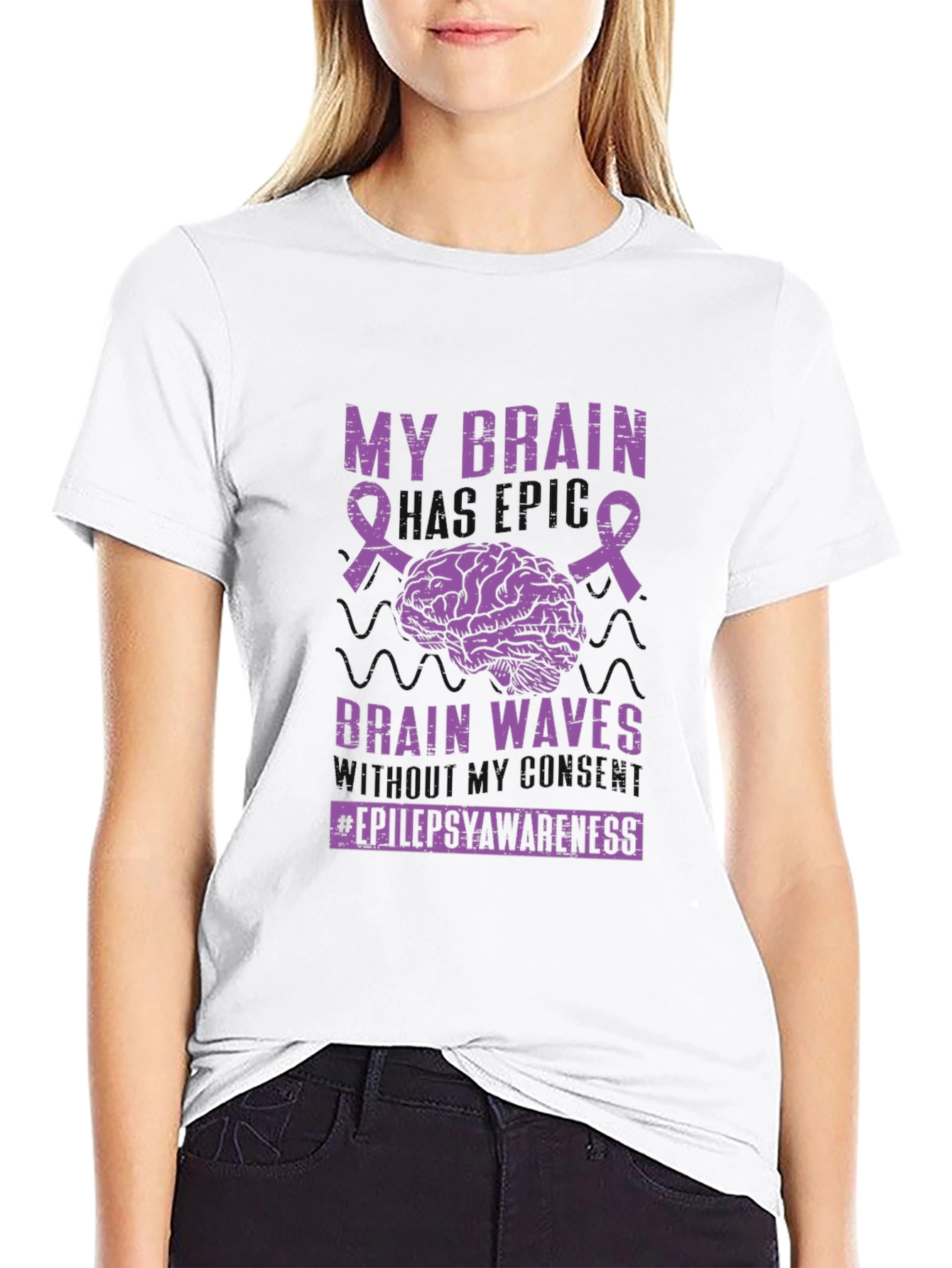 Epilepsy Awareness T-Shirt - My Brain Brain Waves