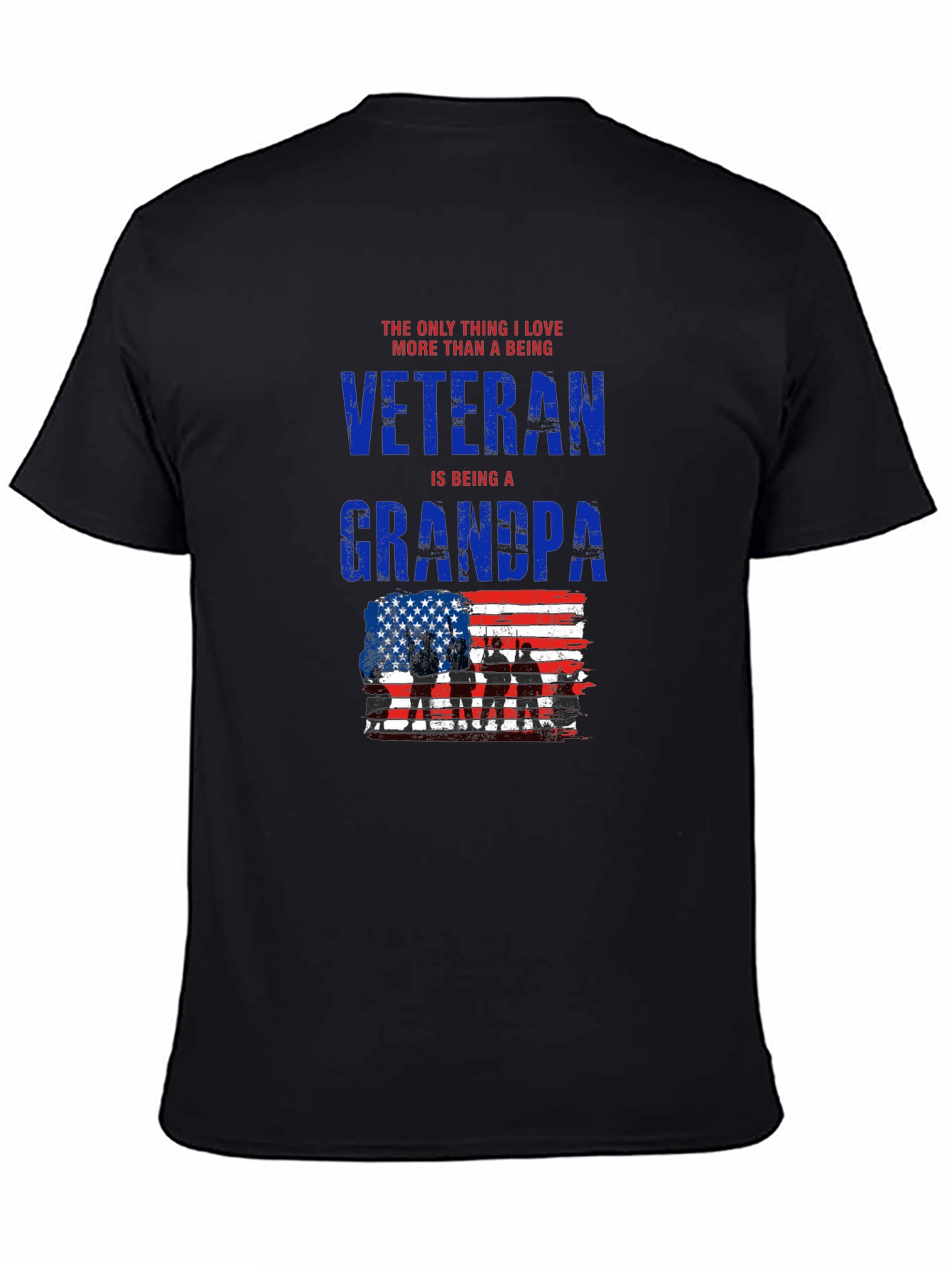 Veteran Grandpa T-Shirt - Patriotic USA Flag Design