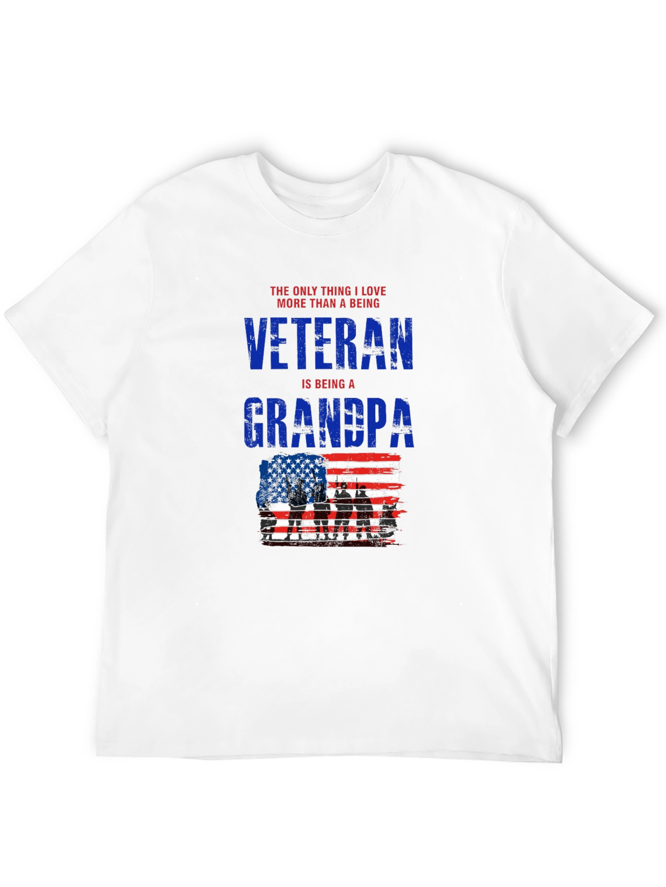 Veteran Grandpa T-Shirt - Patriotic USA Flag Design