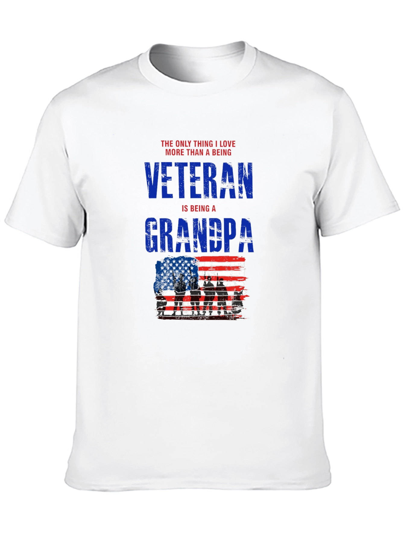 Veteran Grandpa T-Shirt - Patriotic USA Flag Design