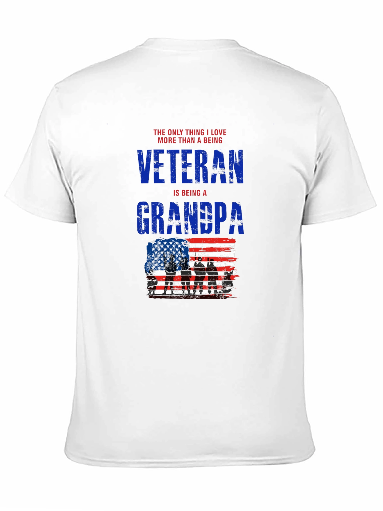 Veteran Grandpa T-Shirt - Patriotic USA Flag Design